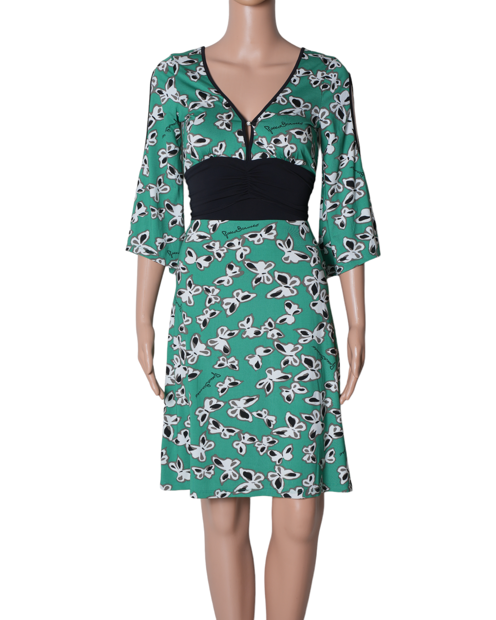 Rocco Barocco Green Printed Dress