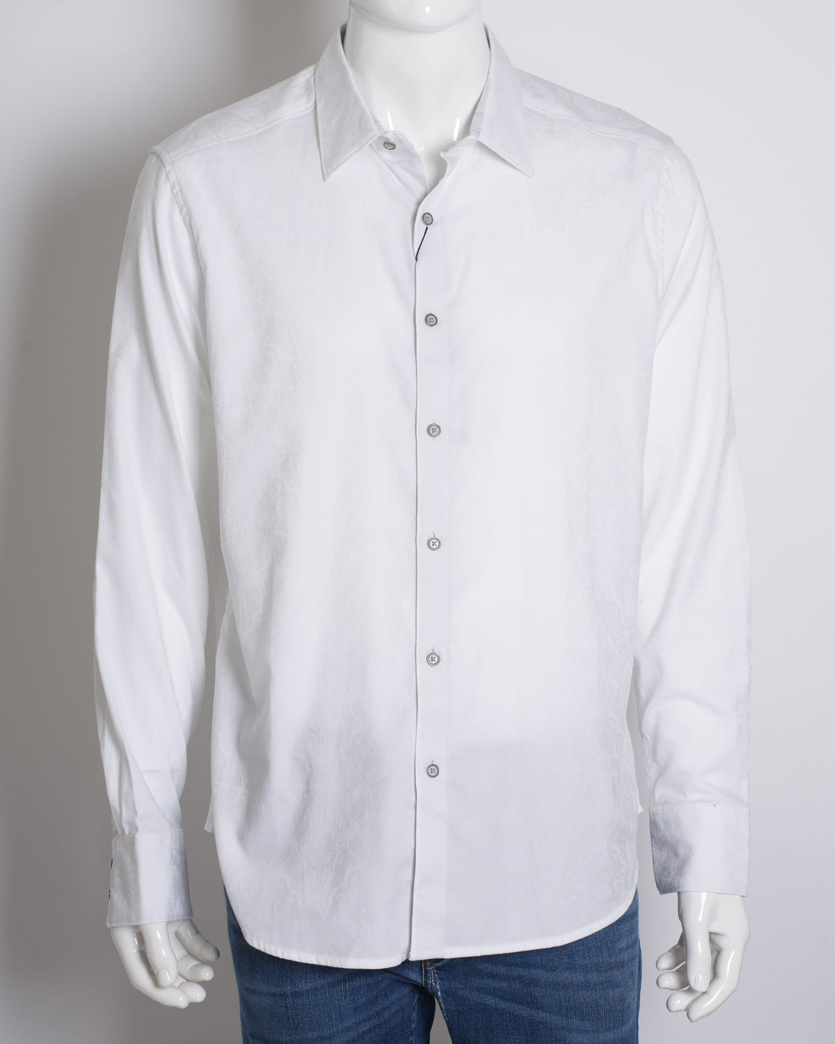 Roberto Graham White Button Down Full Sleeve Shirt