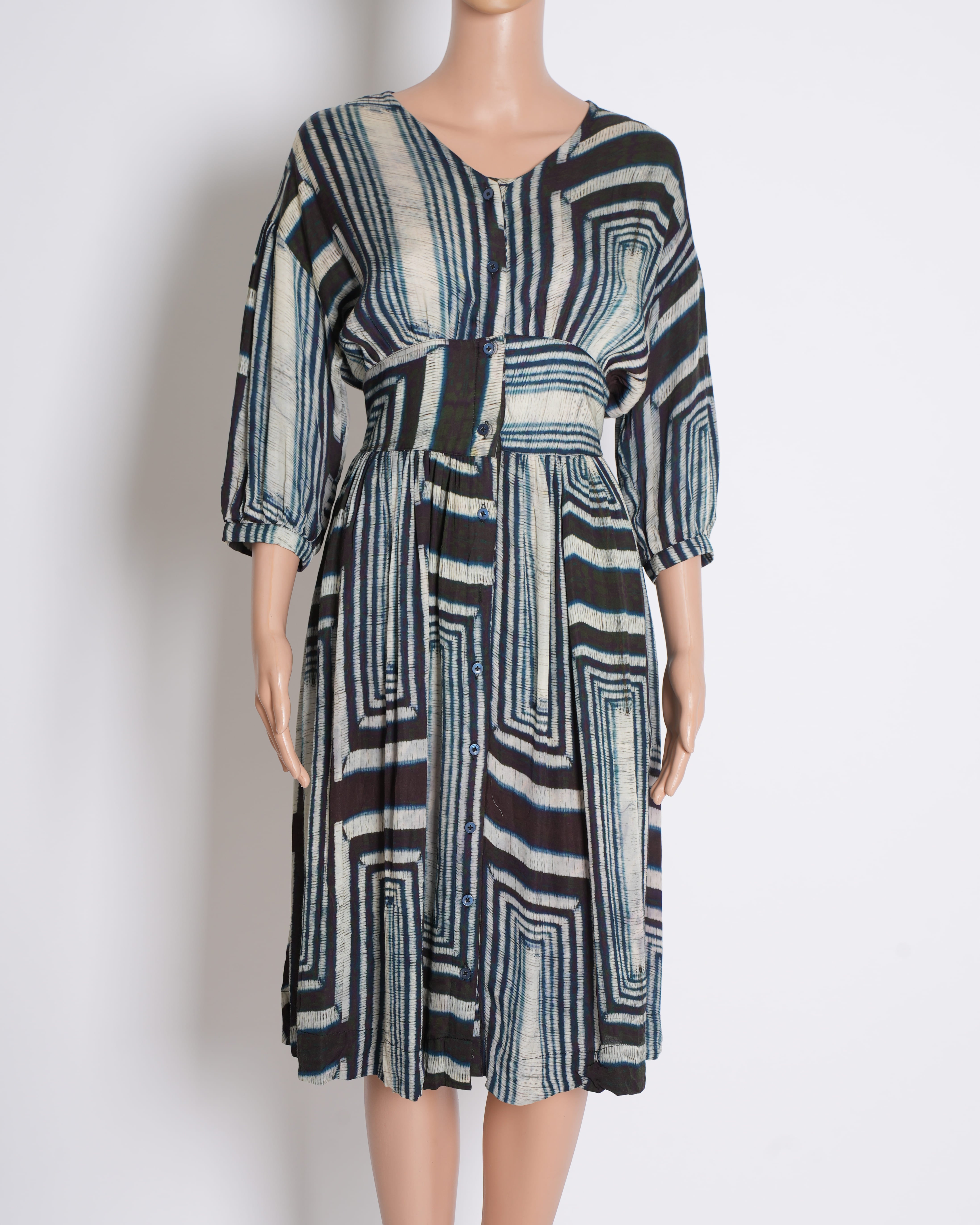 Puneet Balana Striped Dress with Full Sleeves