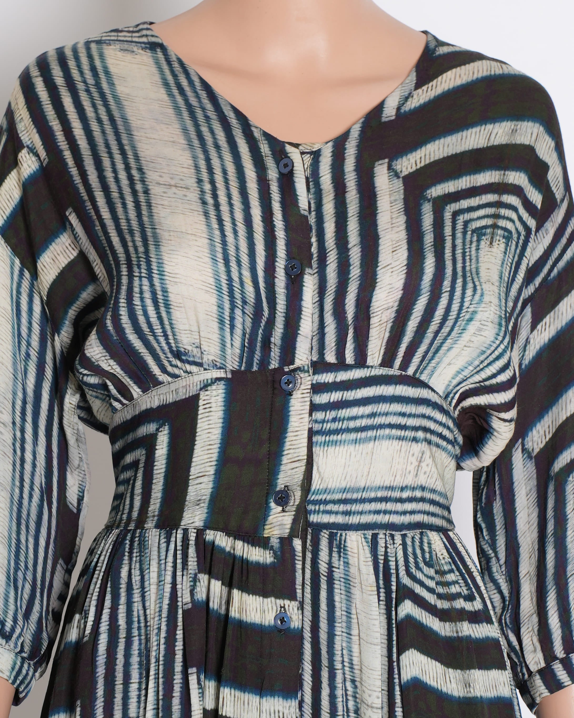 Puneet Balana Striped Dress with Full Sleeves