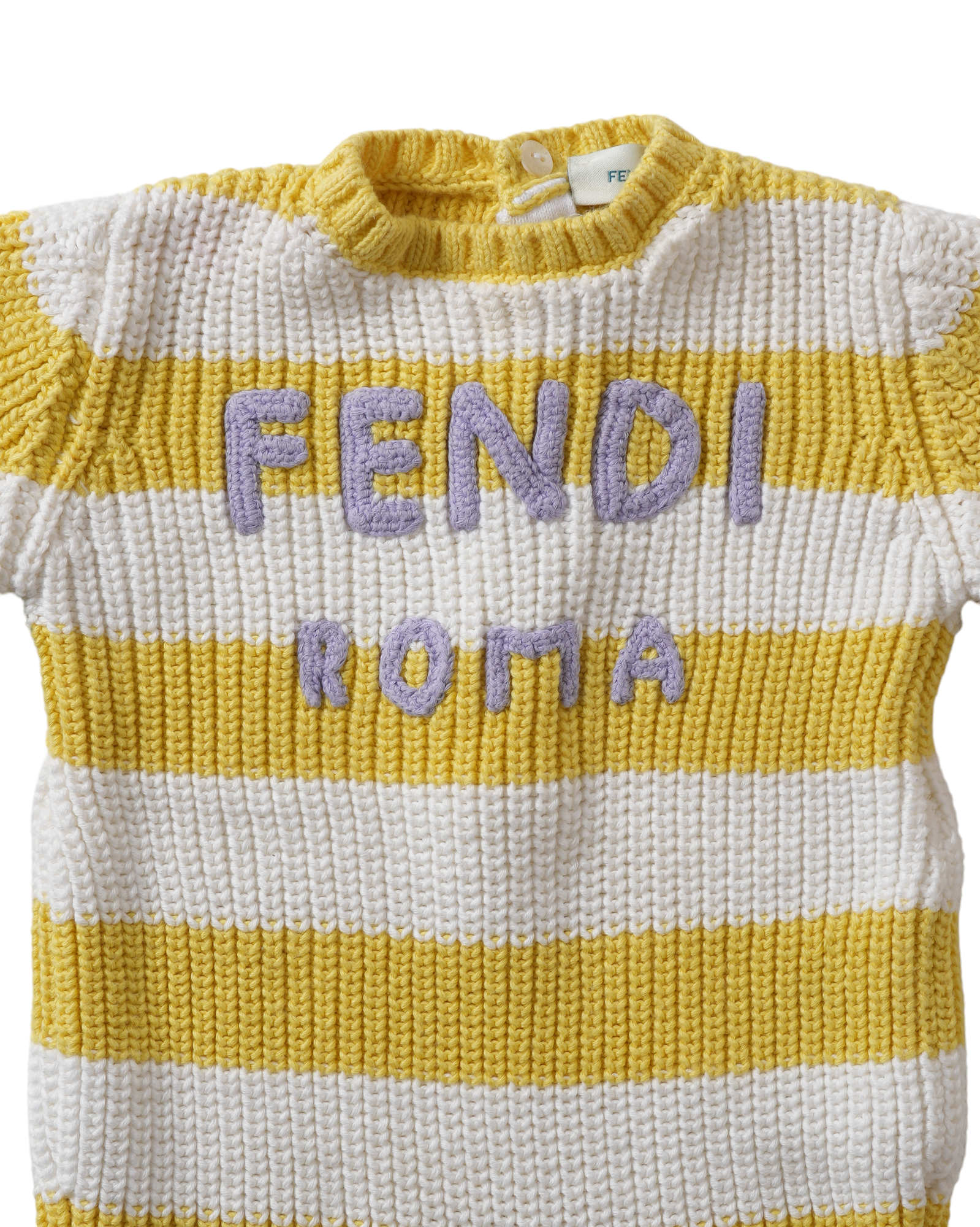New Fendi Yellow & White Stripe Onesie
