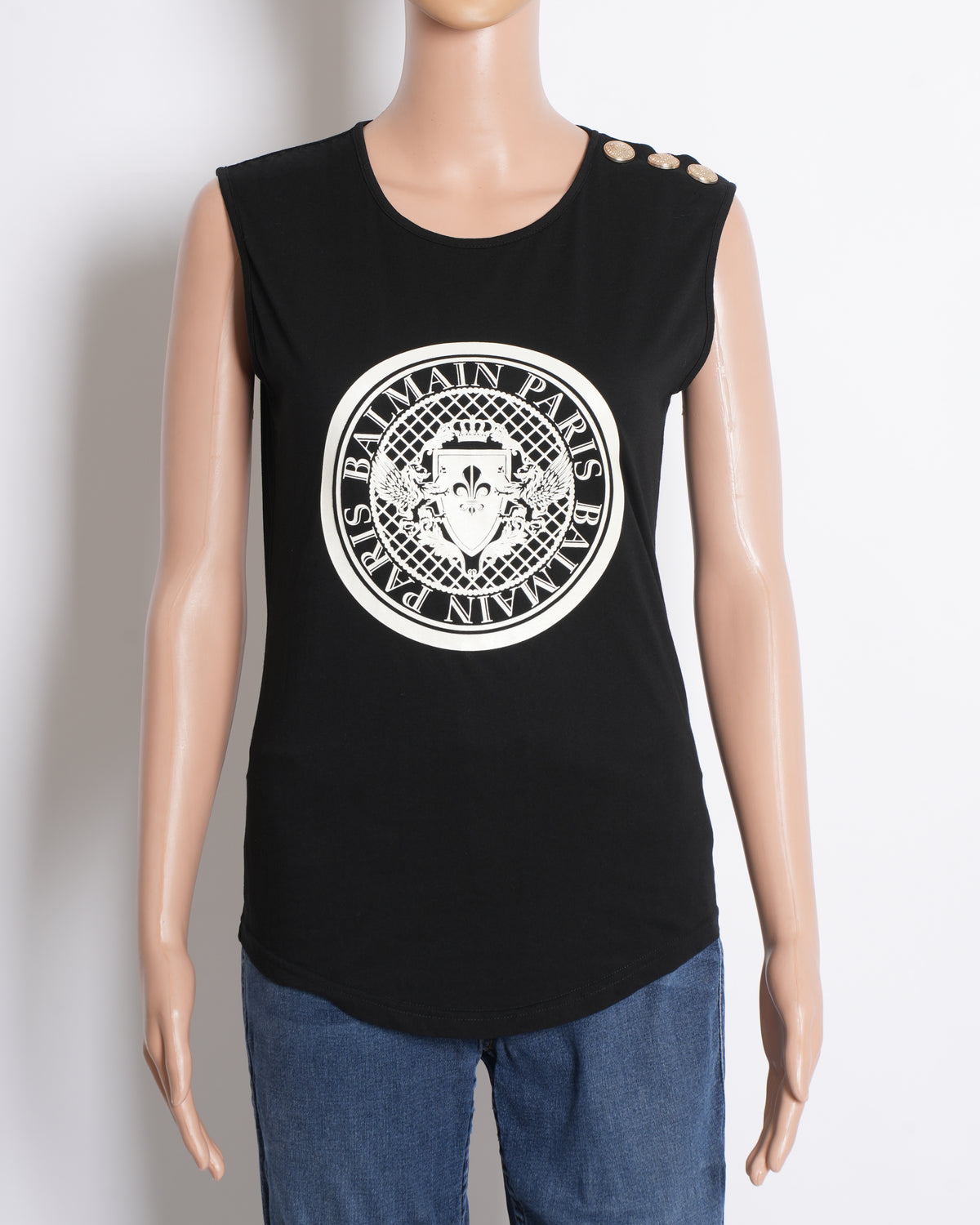 Balmain Paris Women's Tank Top Relaxed Fit In Black