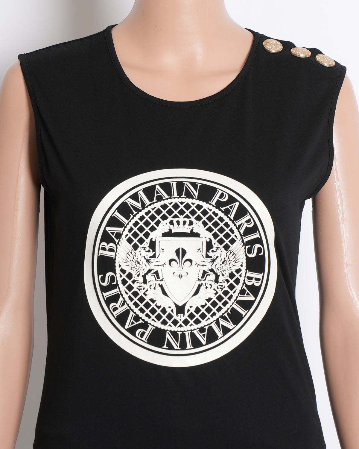 Balmain Paris Women's Tank Top Relaxed Fit In Black
