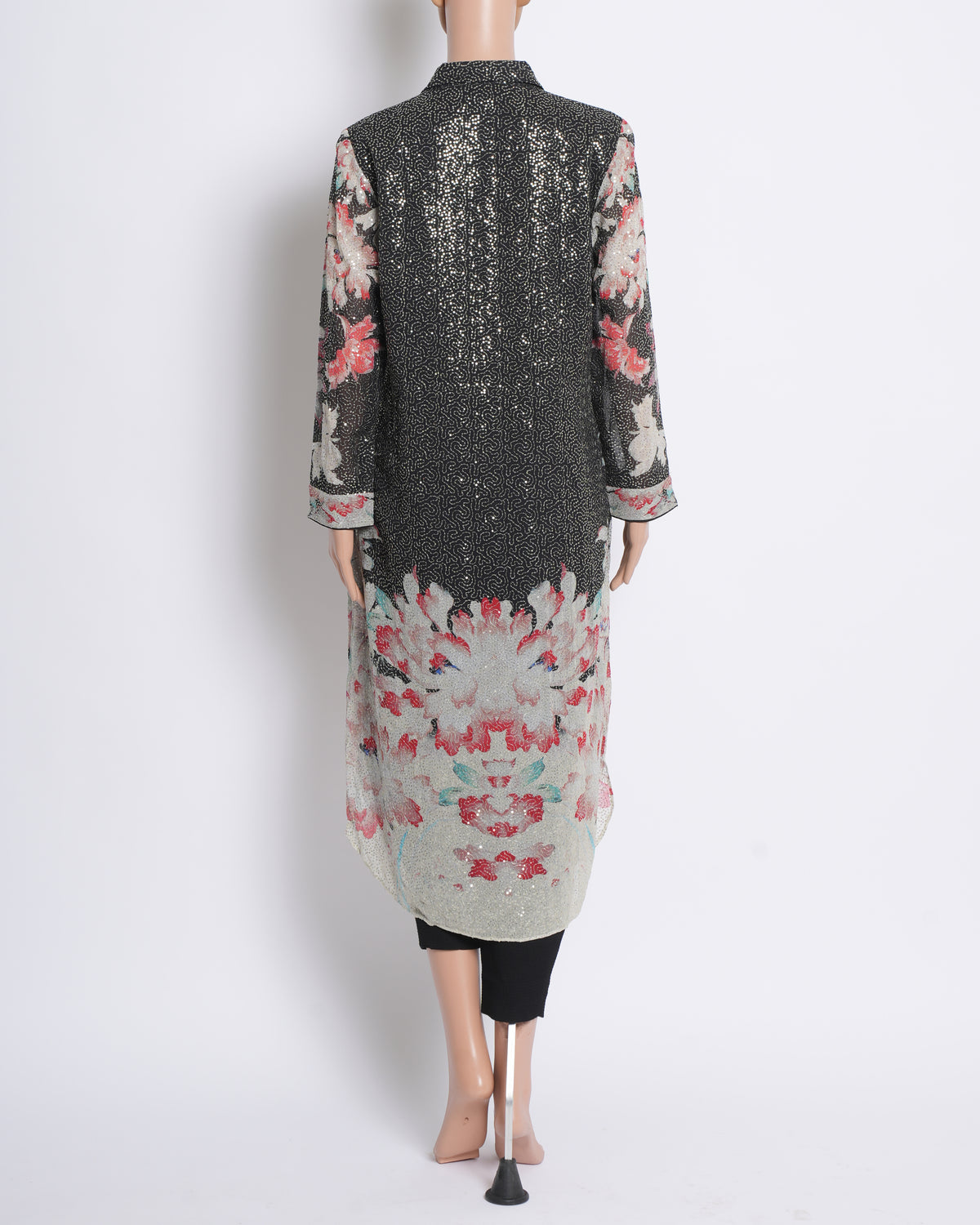 Ranna Gill Multicolor Floral Sequin Shirt Dress