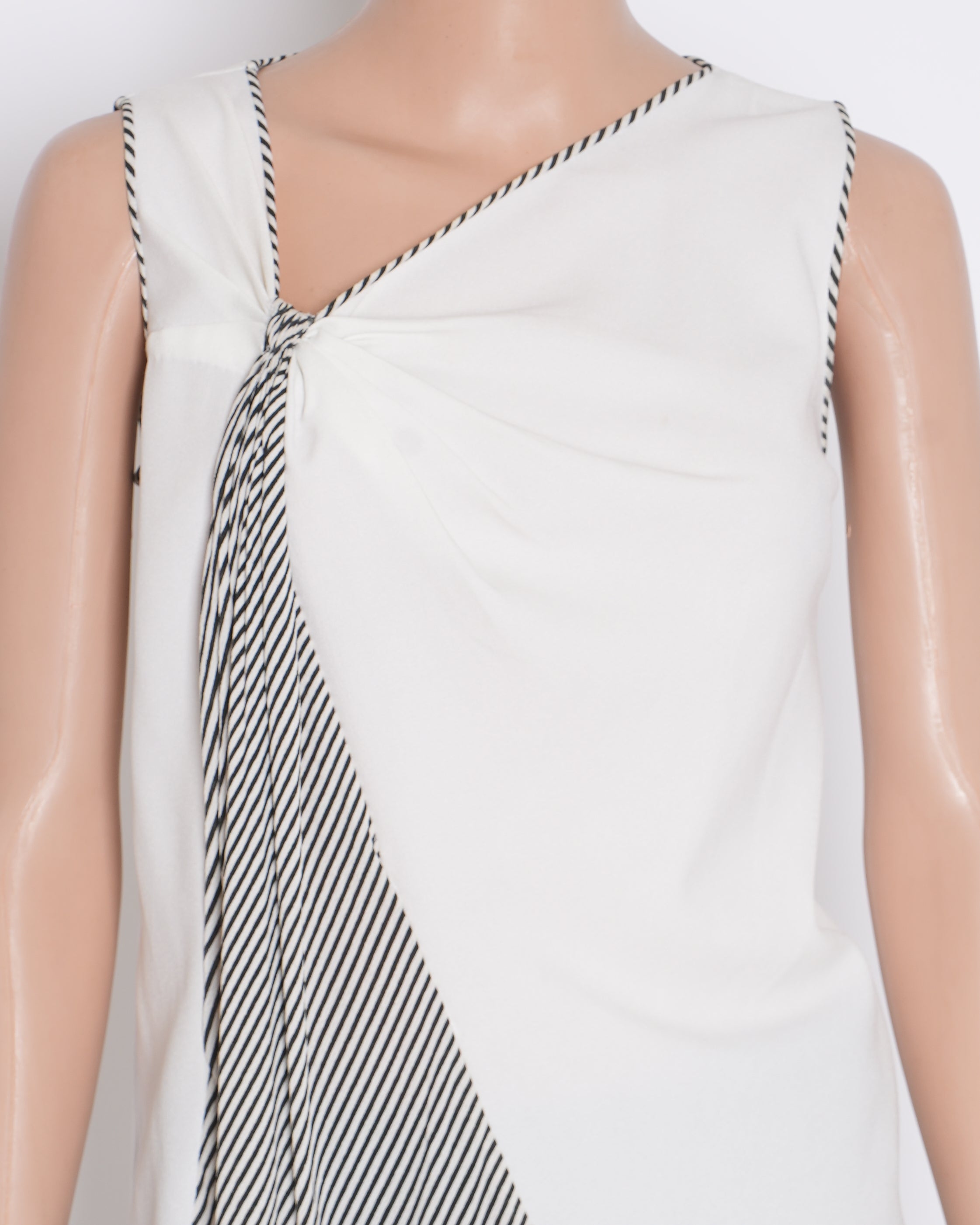Amit Aggarwal Asymmetrical Black & White Stripe Top