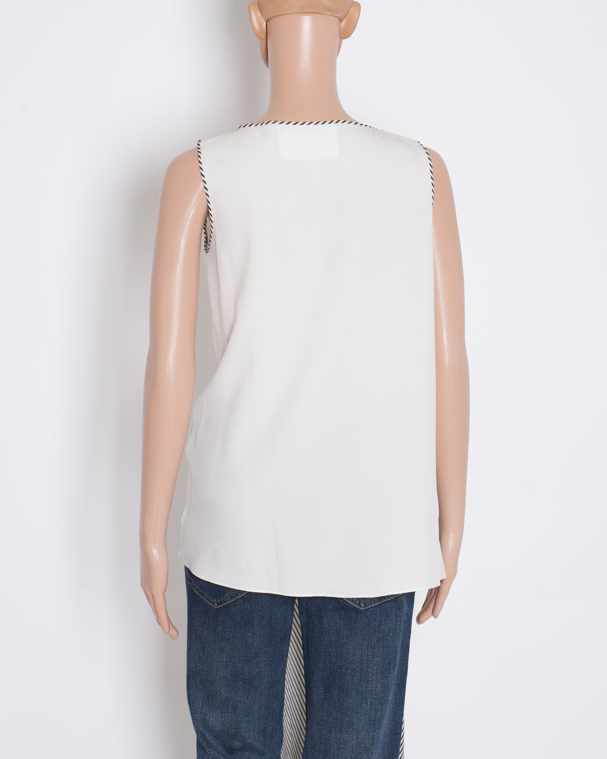 Amit Aggarwal Asymmetrical Black & White Stripe Top