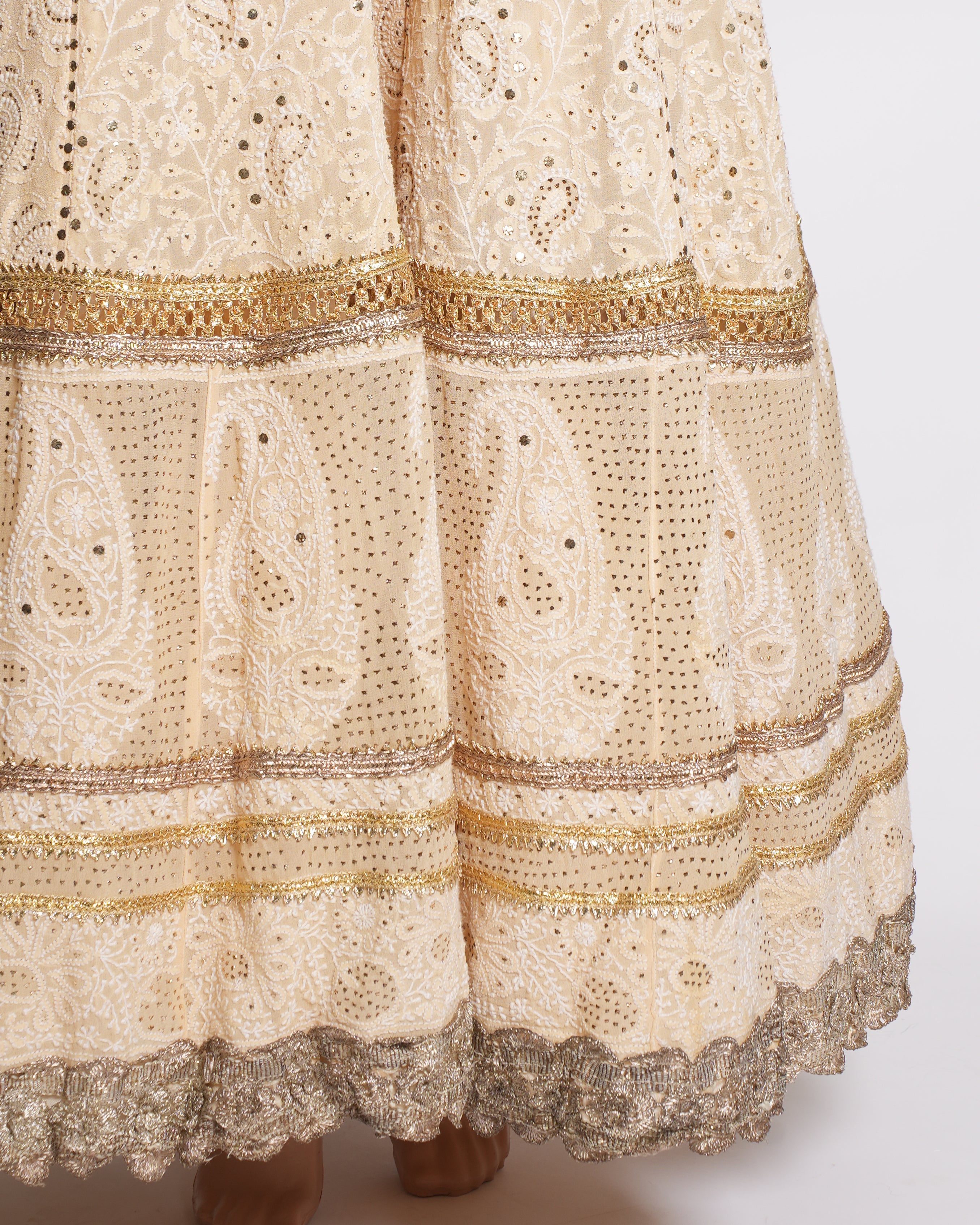 Dolly J Off-white Anarkali With Golden Embroidary