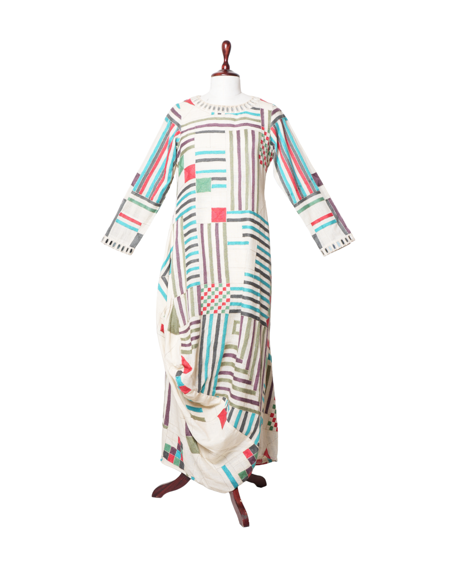 Purvi Doshi Abstract Stripe Cowl Dress