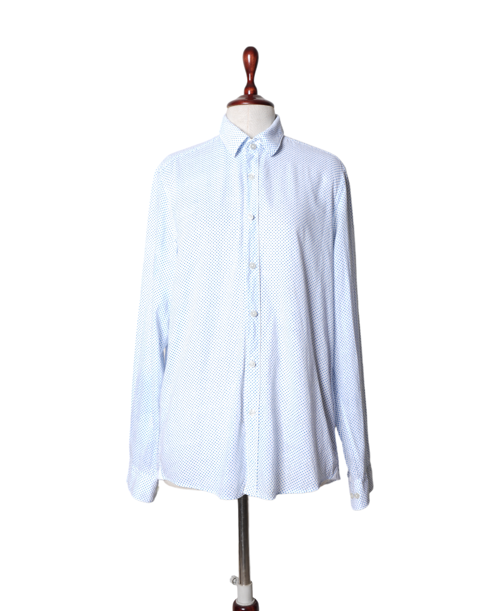 Boss White Shirt With Blue Polka Dots