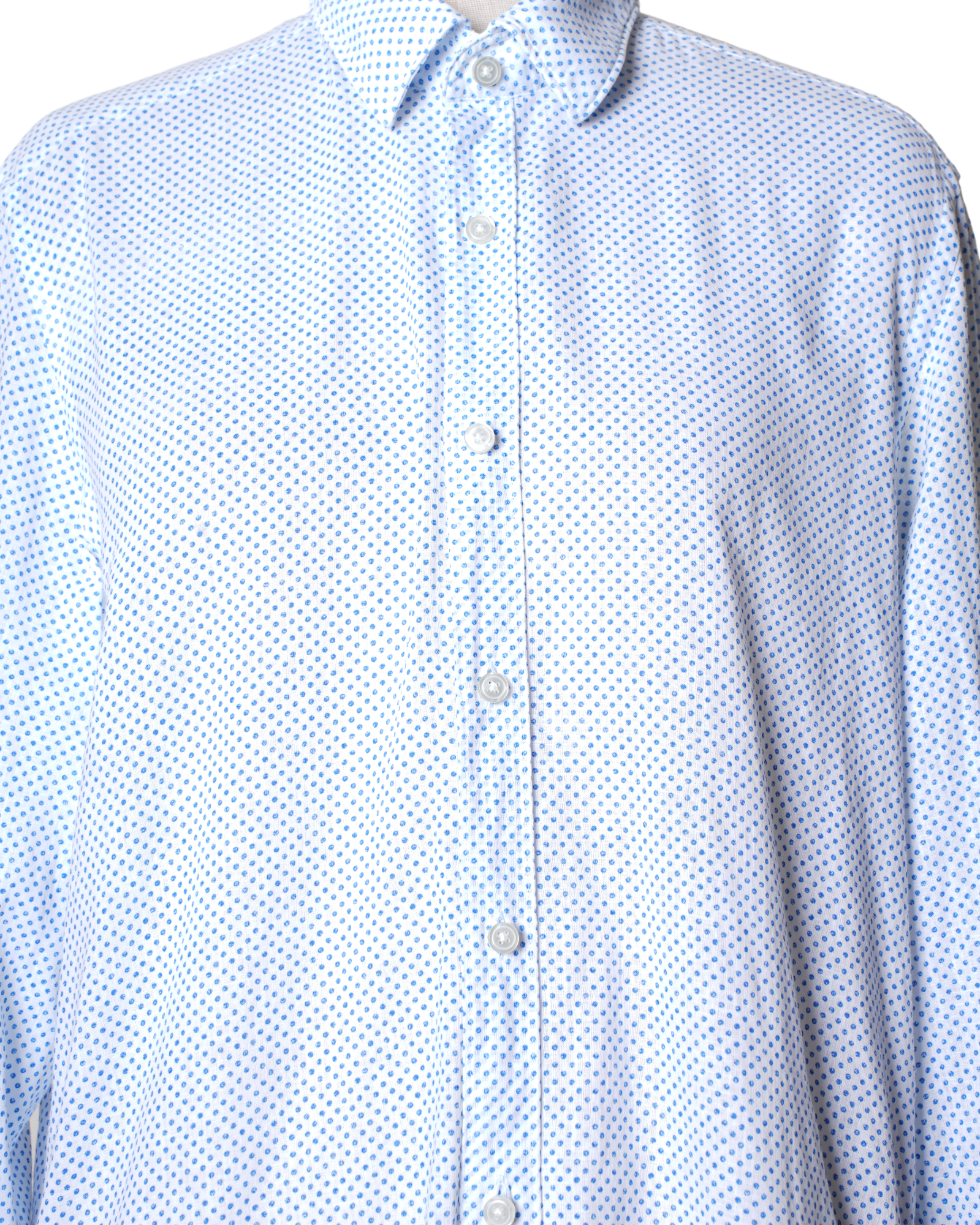 Boss White Shirt With Blue Polka Dots
