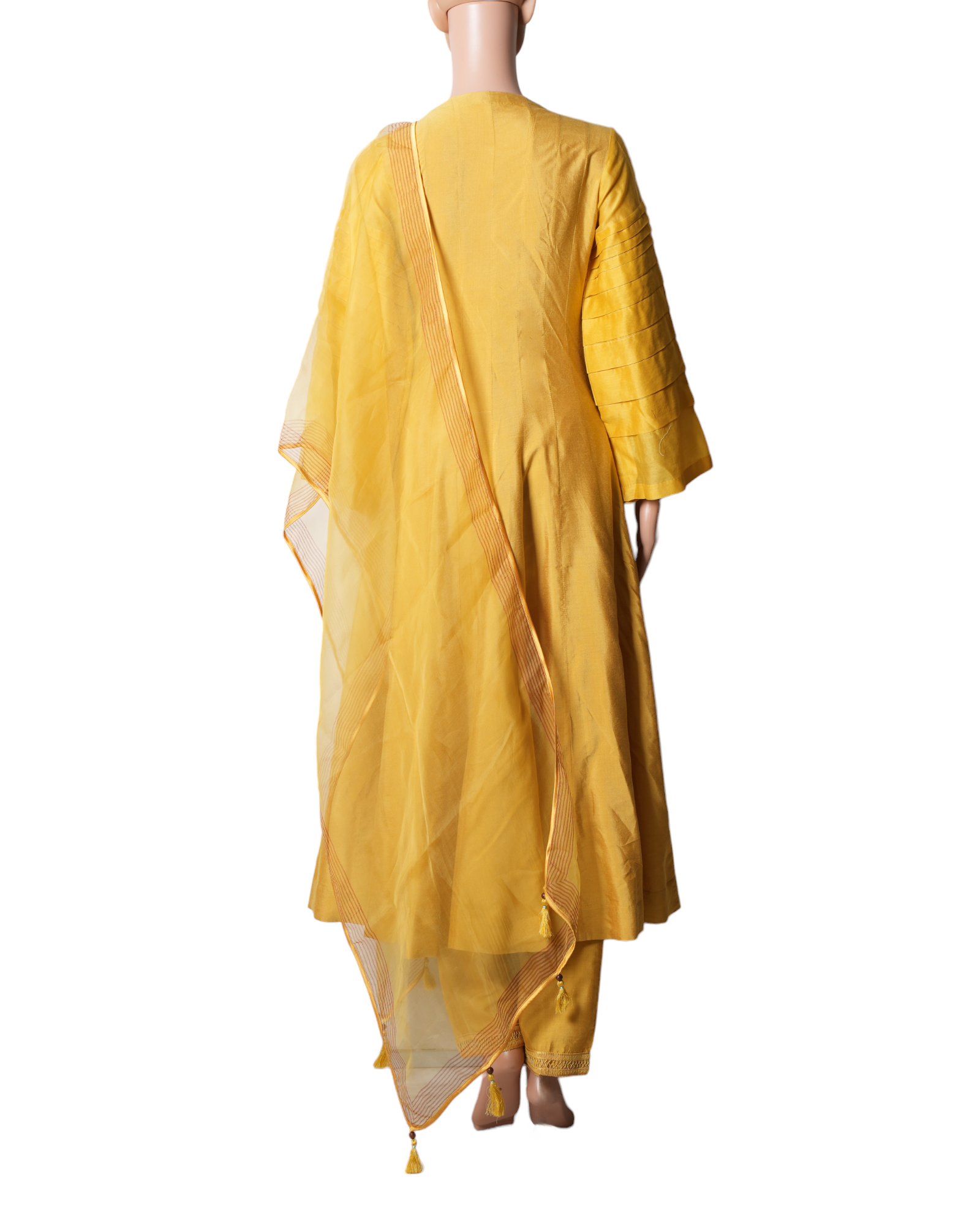 Devnaagri Yellow Angrakha Dress