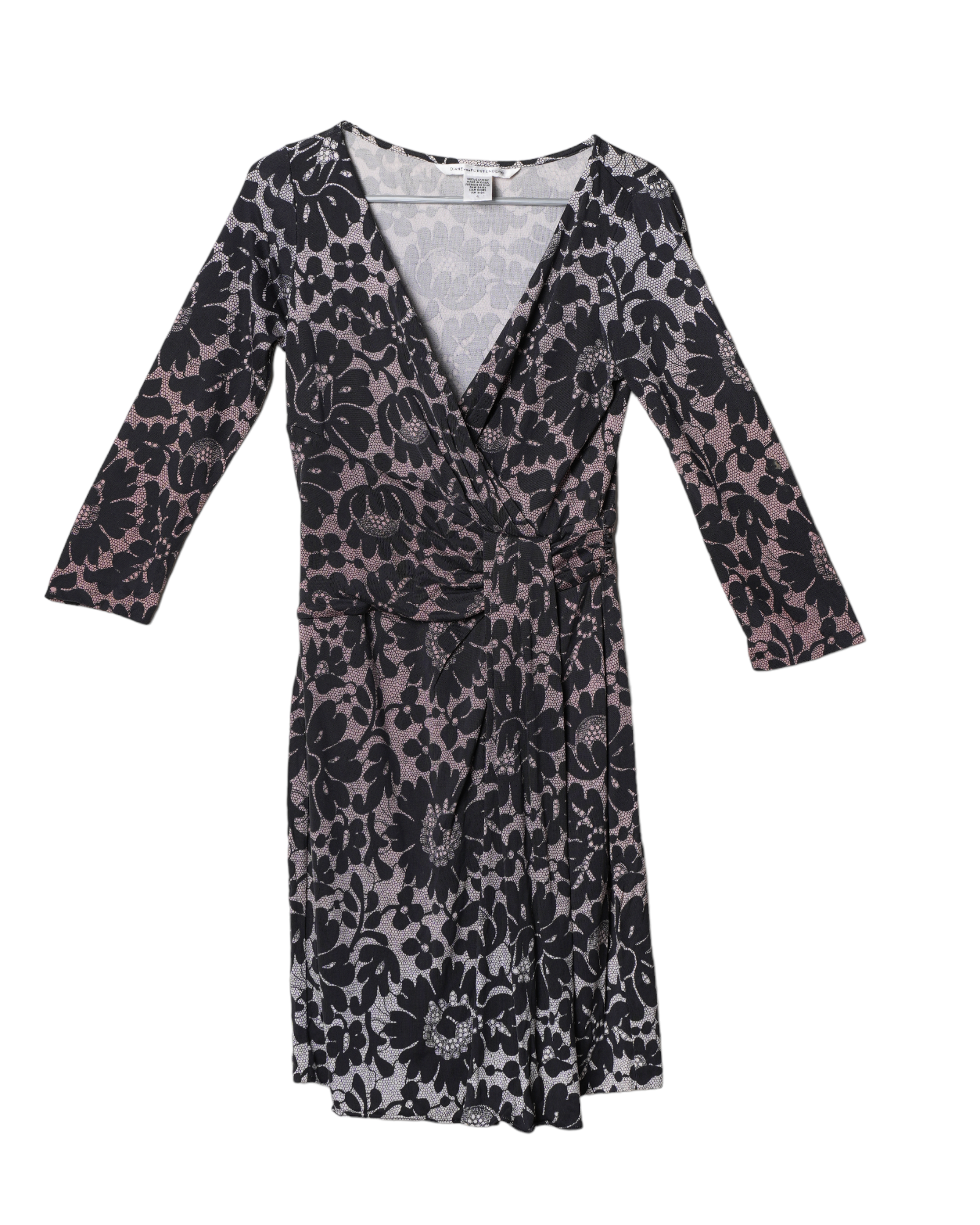 Dvf Black Floral Dress