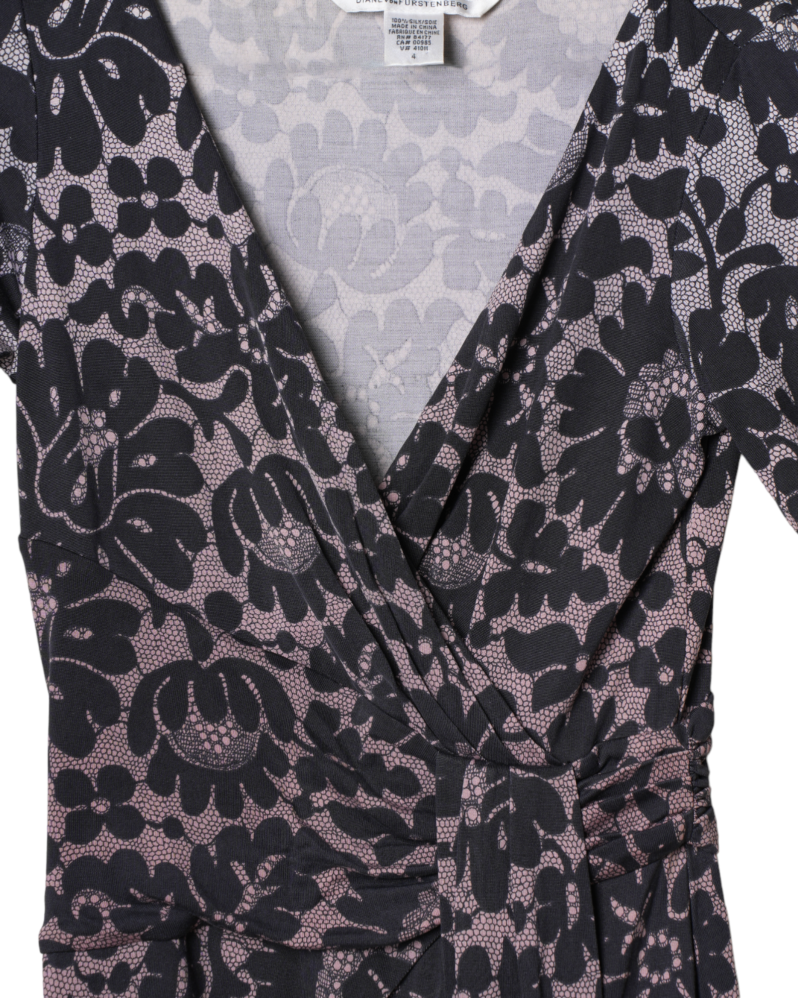 Dvf Black Floral Dress