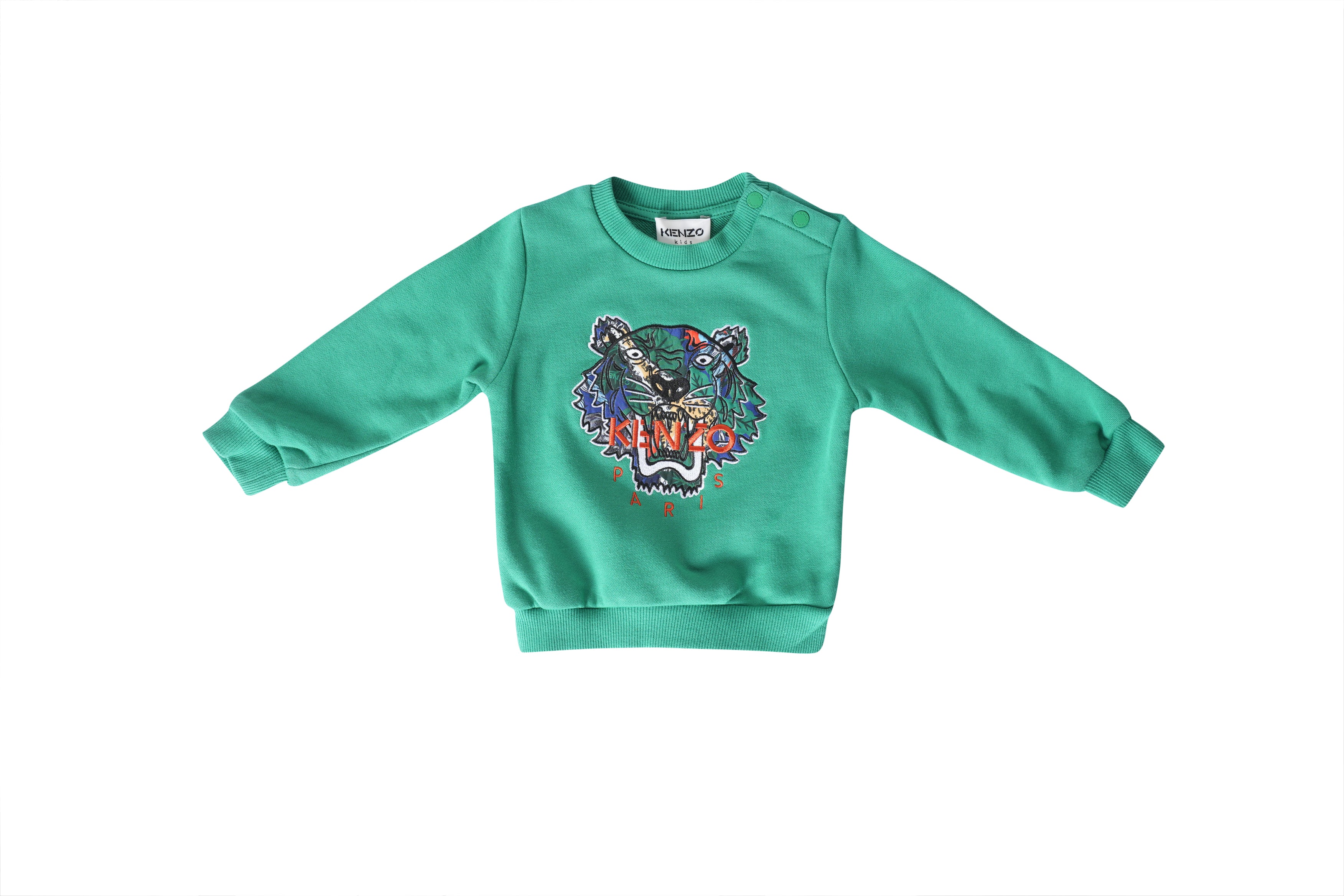 Kenzo kids Green Tiger Logo Sweatshirt