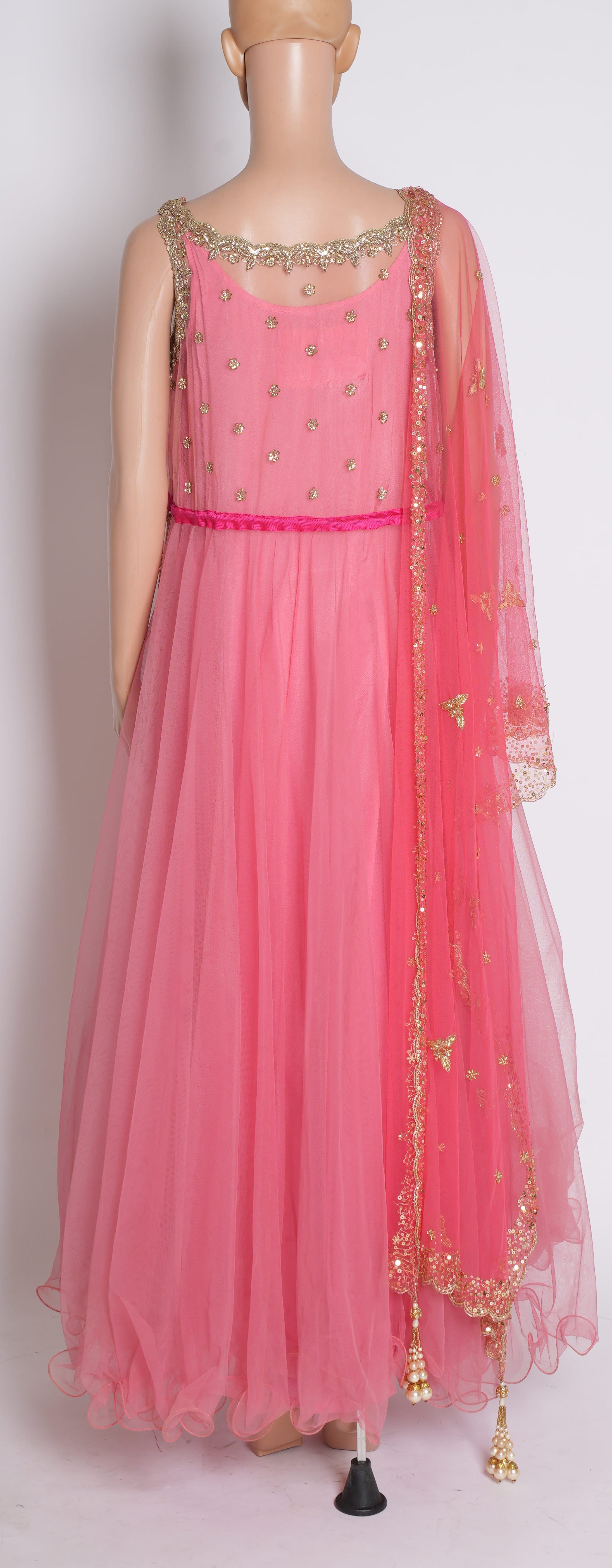 Anushree Reddy Sleeveless Embellished Gown In The Shade Of Red