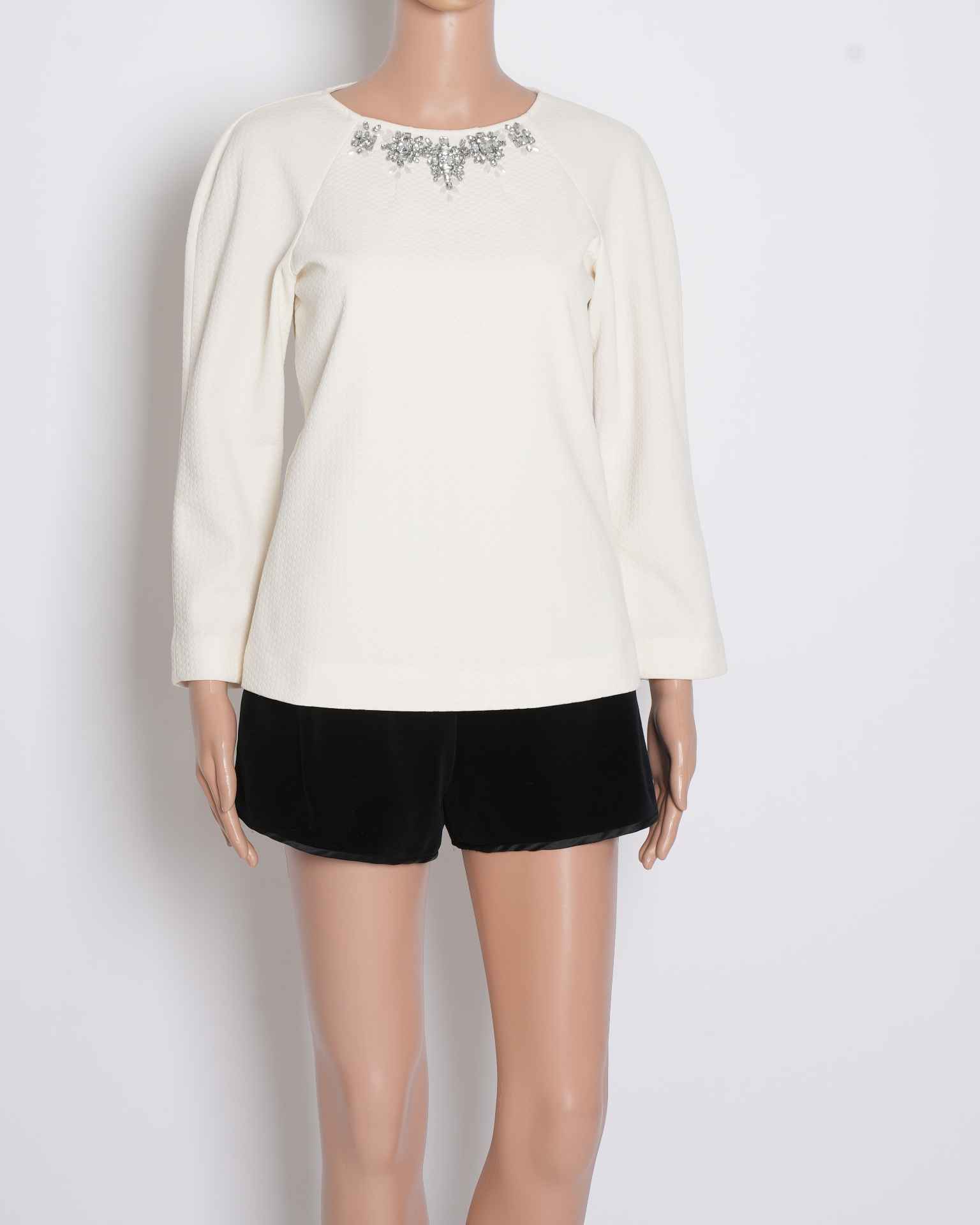 Ted Baker Feda Embellished Top  In White