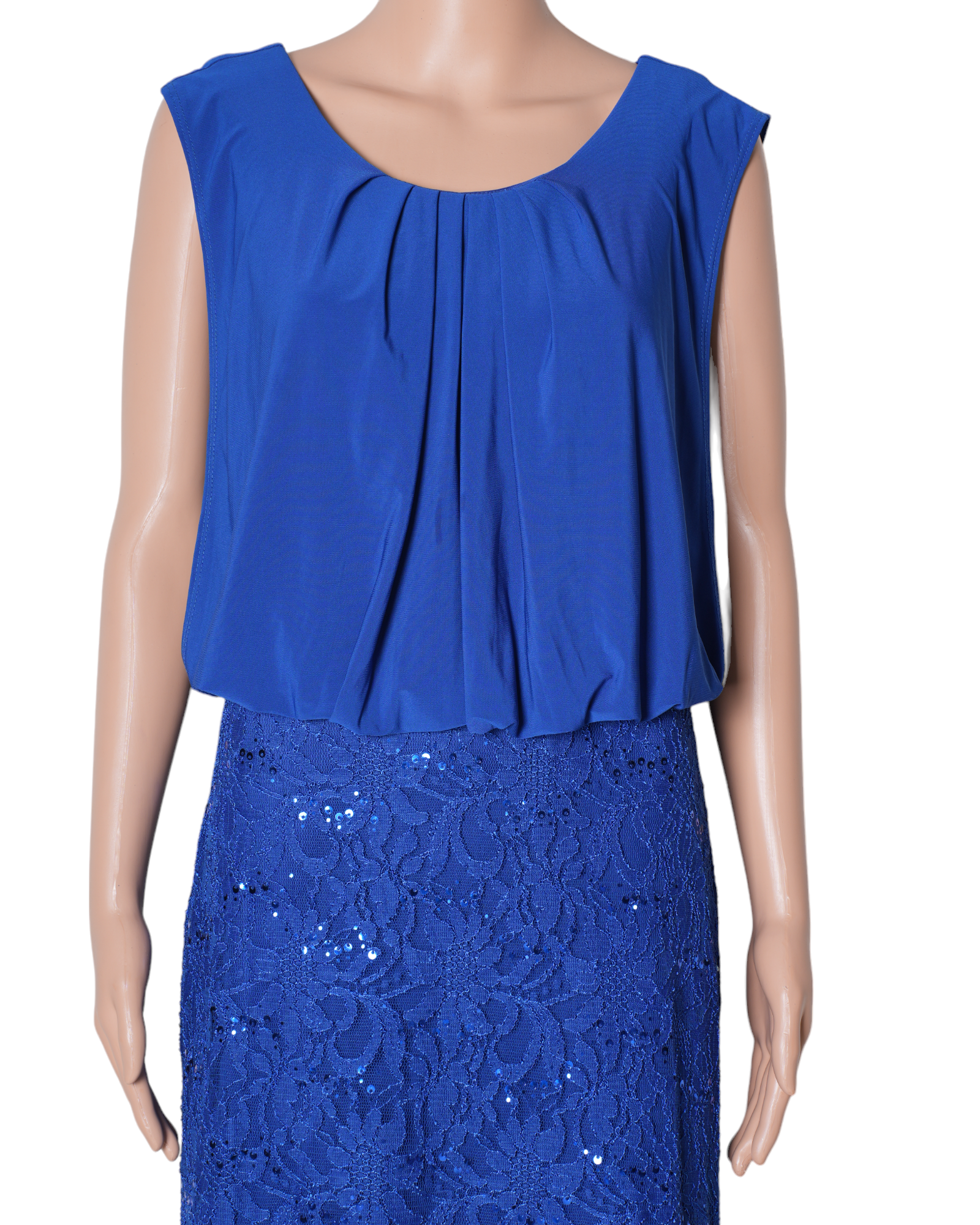 DFI Fitted Lace Dress In Royal Blue