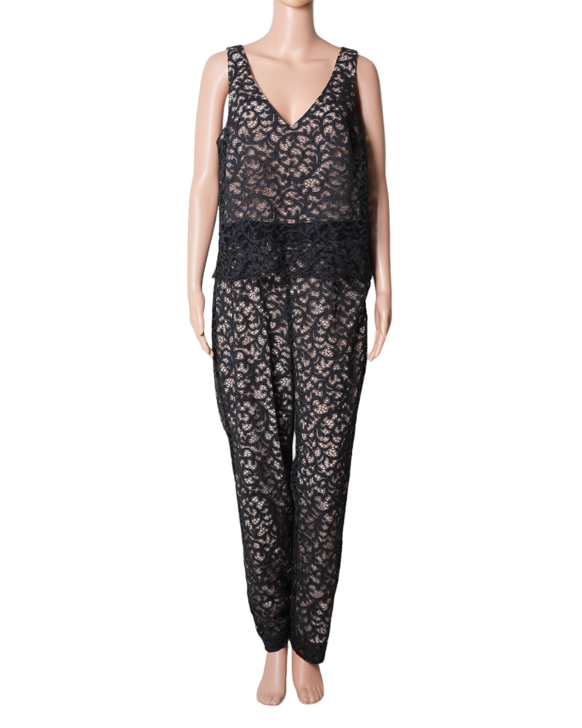 Trina Trunk Zia Lace Jumpsuit In Black & Nude