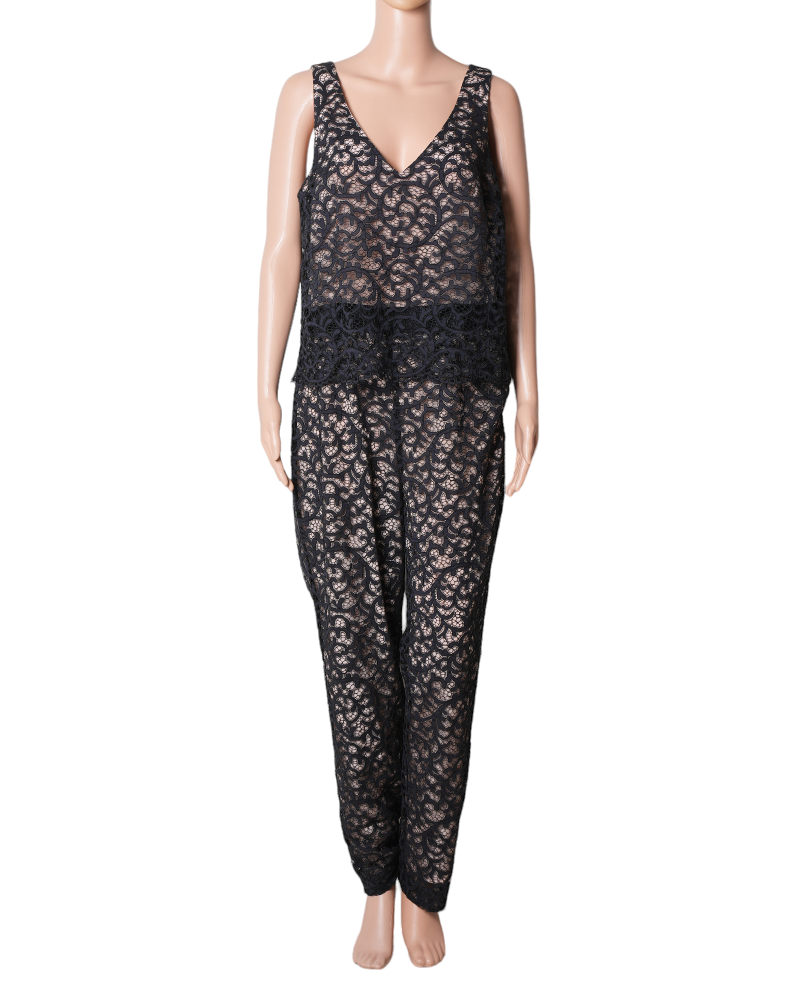 Trina Trunk Zia Lace Jumpsuit In Black & Nude