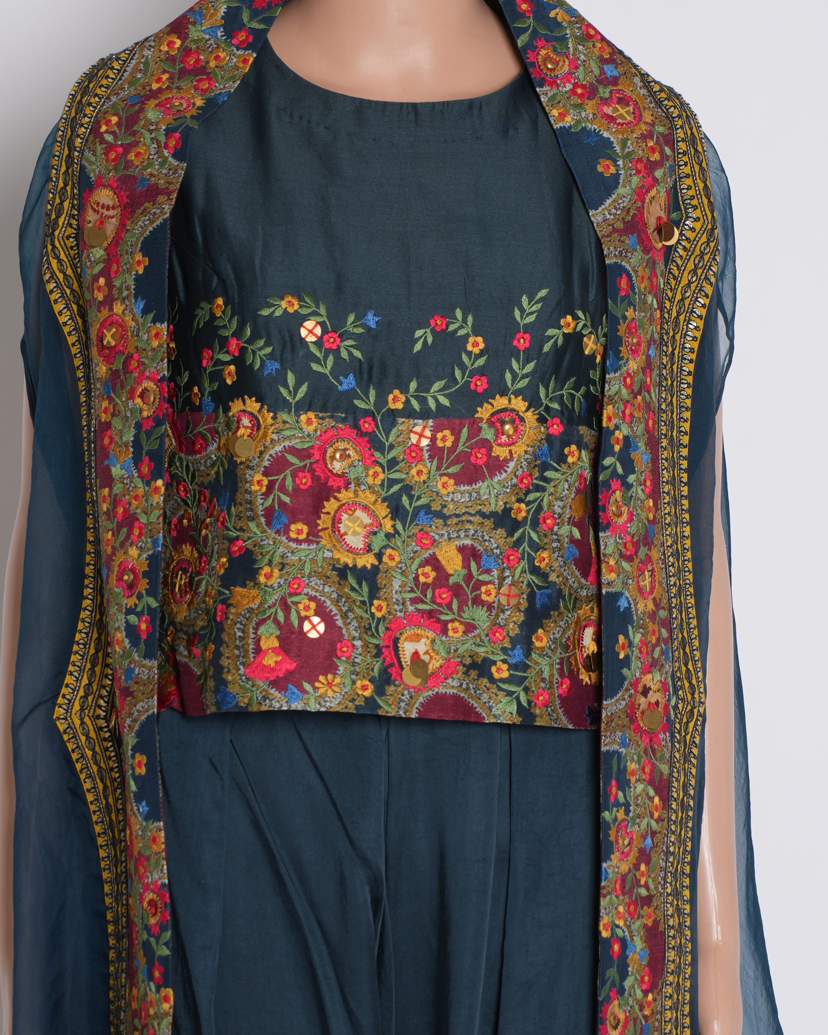 Debyani Set of 3 Kurta Sets with Fully Embroidered Floral Work