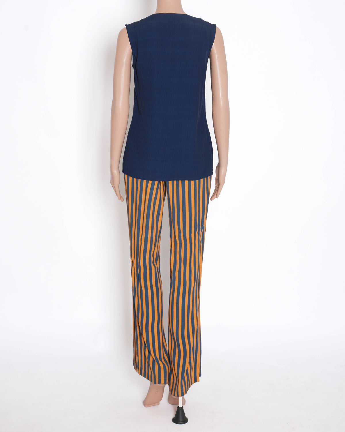 Verandah set of 2 striped pants and blue top