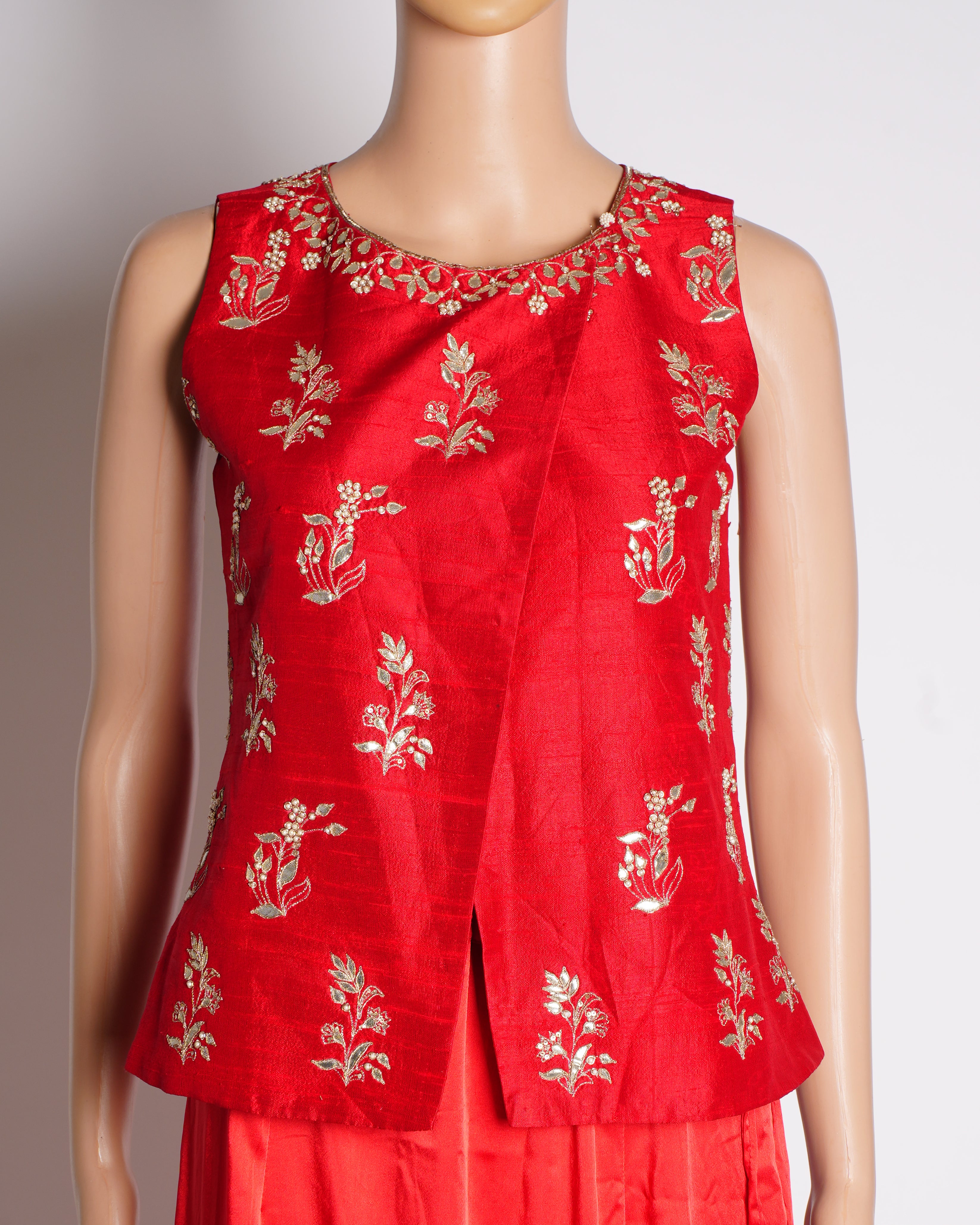 Anita Dongre Elegant Red Embroidered Top