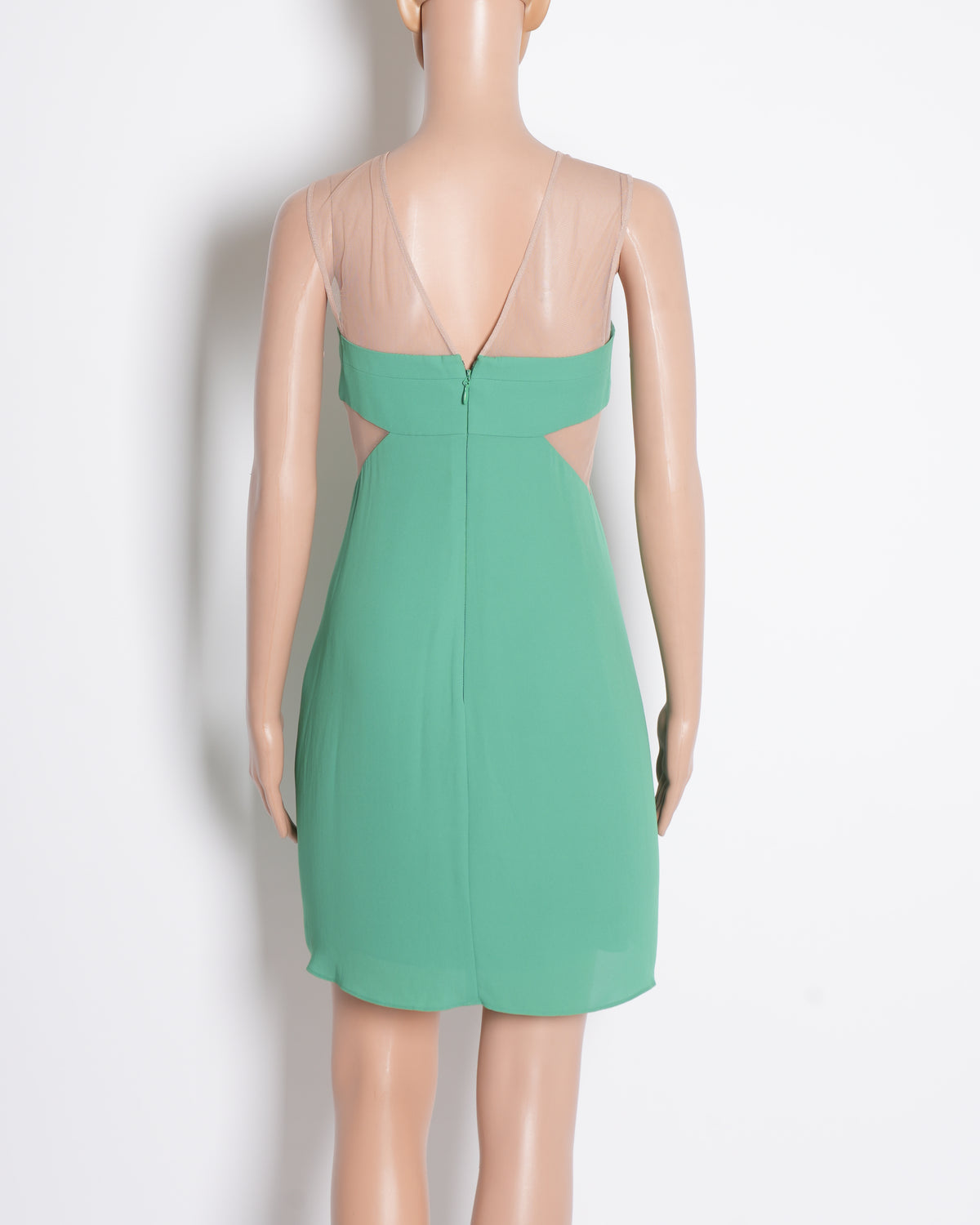 BCBG Green Dress with Mesh Detailing