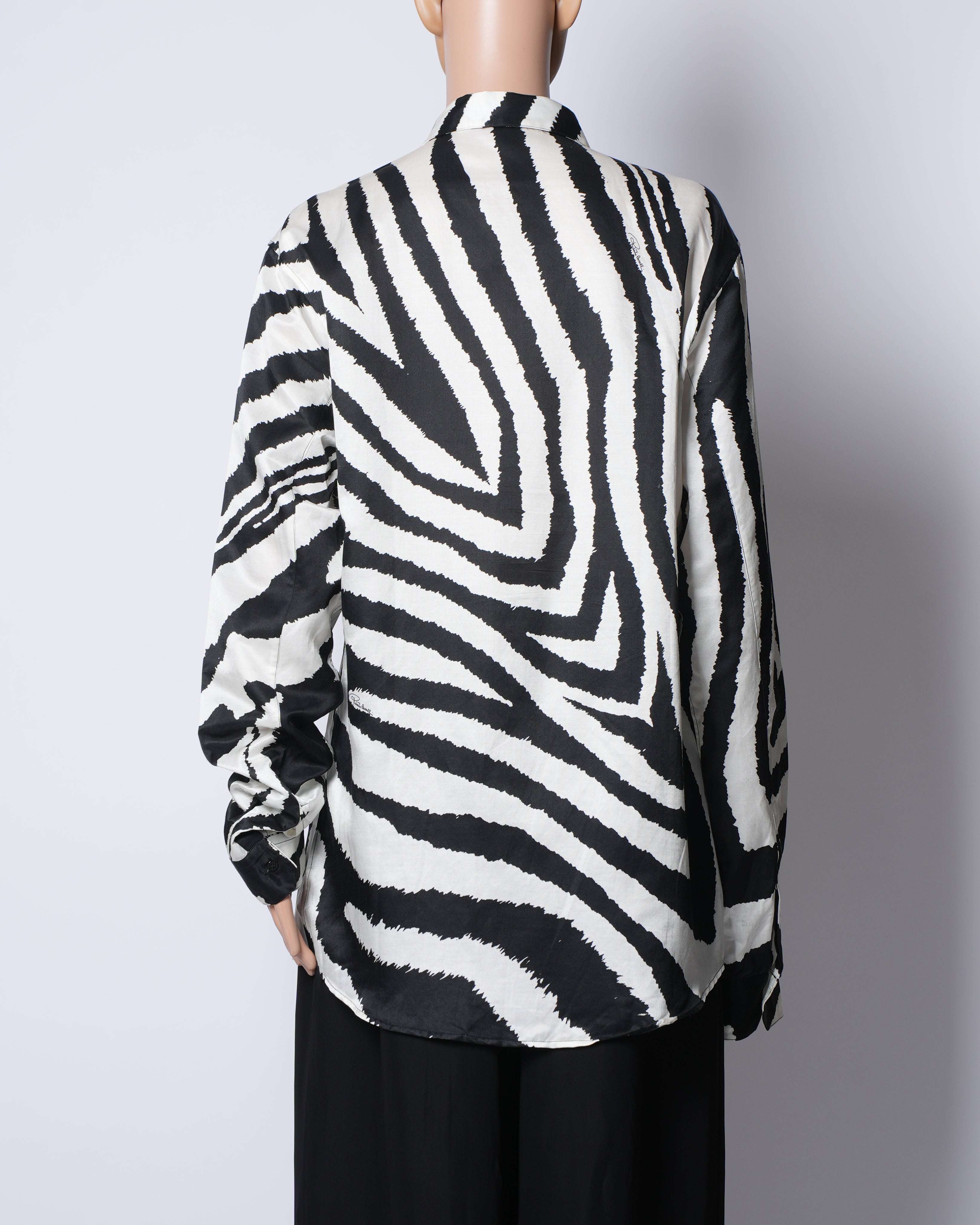 Roberto Cavalli Zebra Print Button Down Shirt