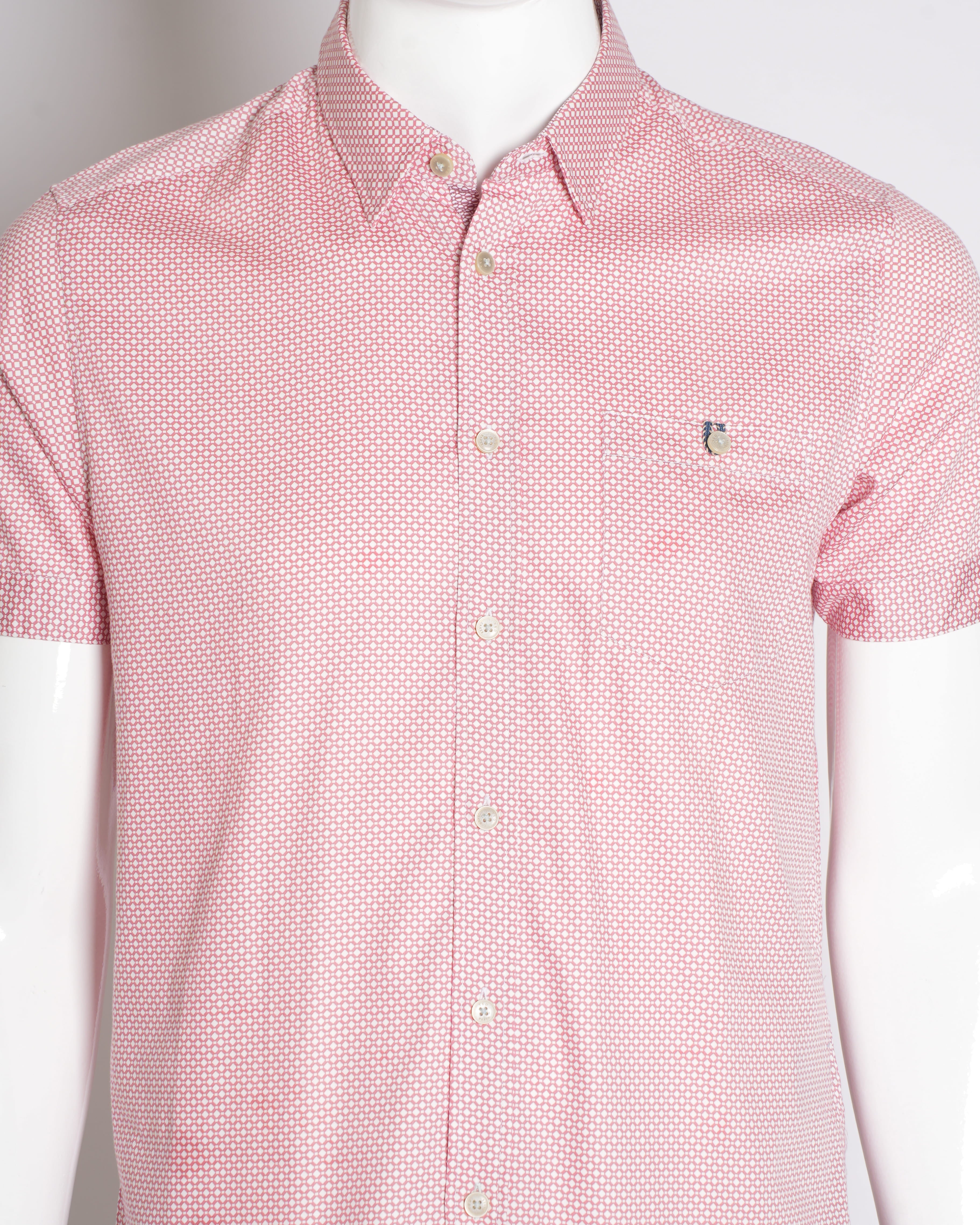 Ted Baker Printed Button Down Men's Half Sleeve Shirt