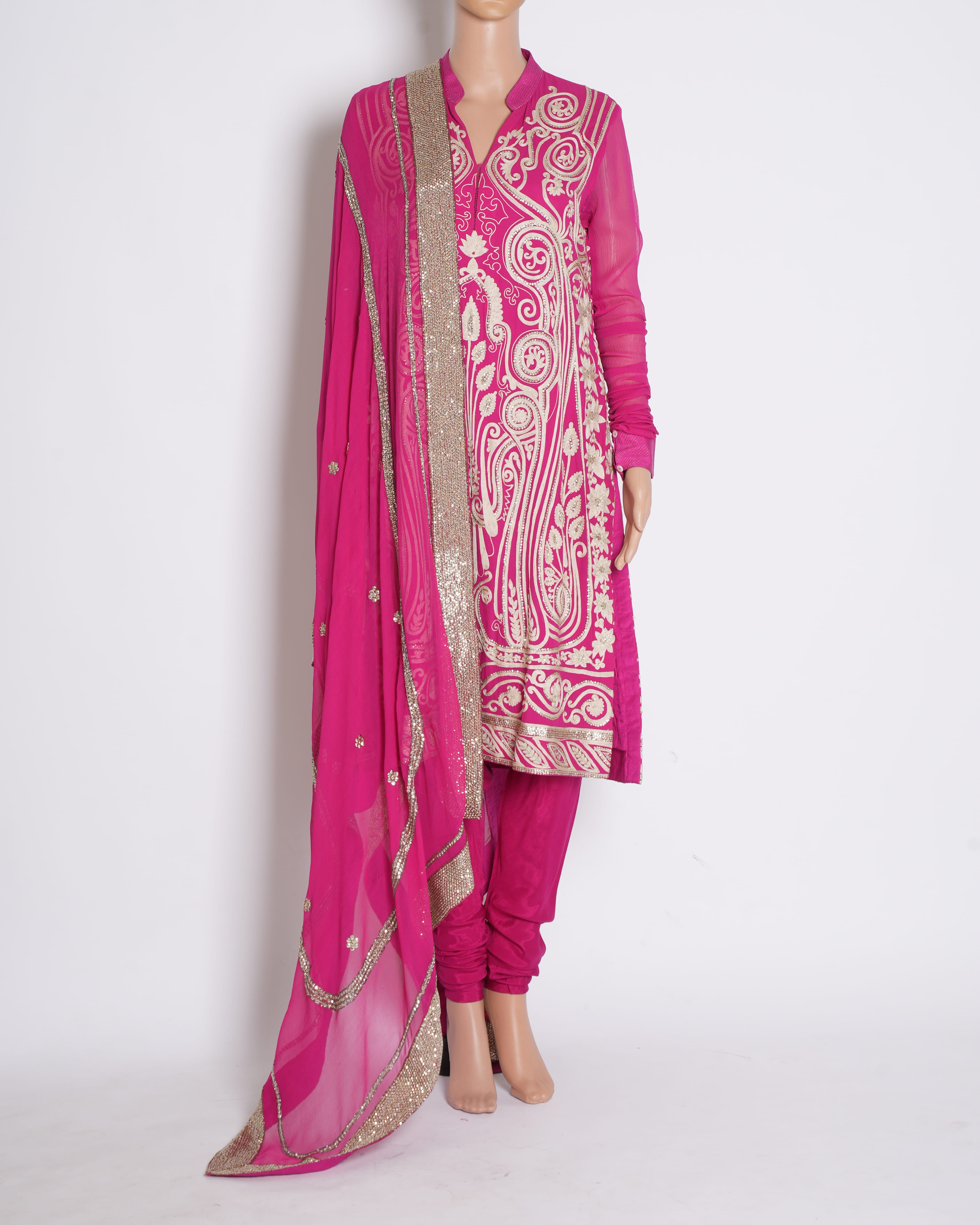 Pankaj & Nidhi Set of 3 Pink & White Kurta Sets