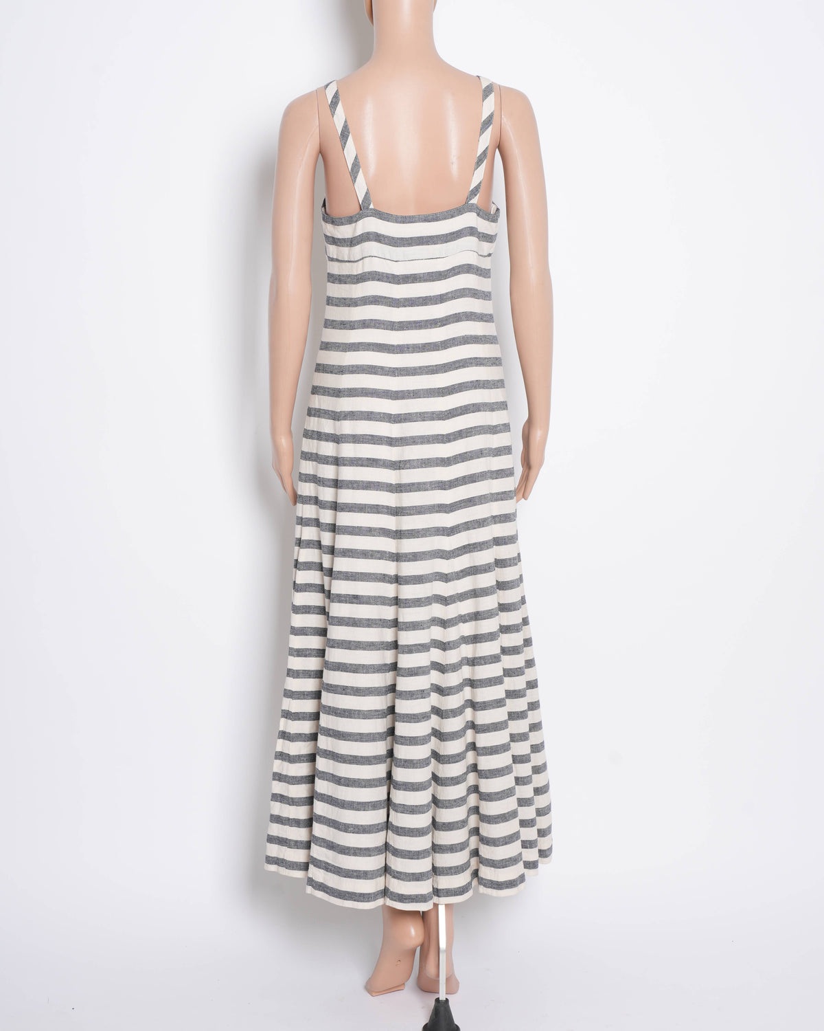 MAEVE Women's Linen Blend Button Front Maxi Dress