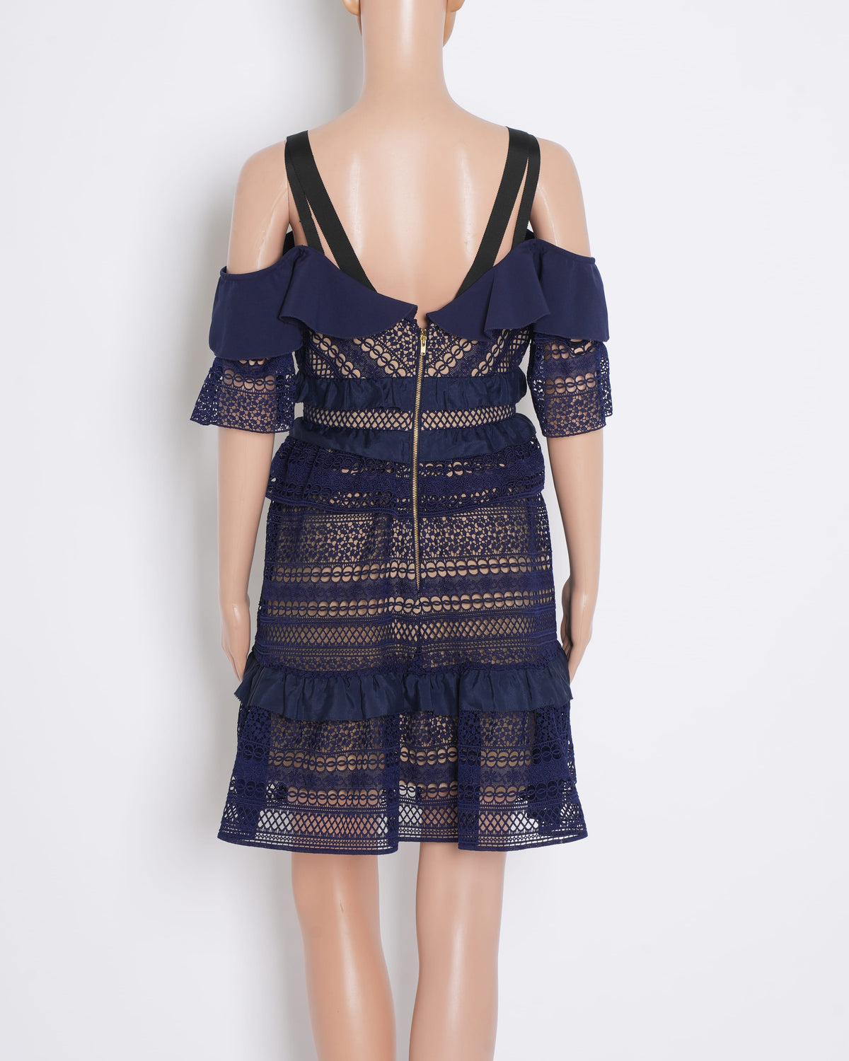Self Portrait Women's Lace Mini Dress In Navy Blue