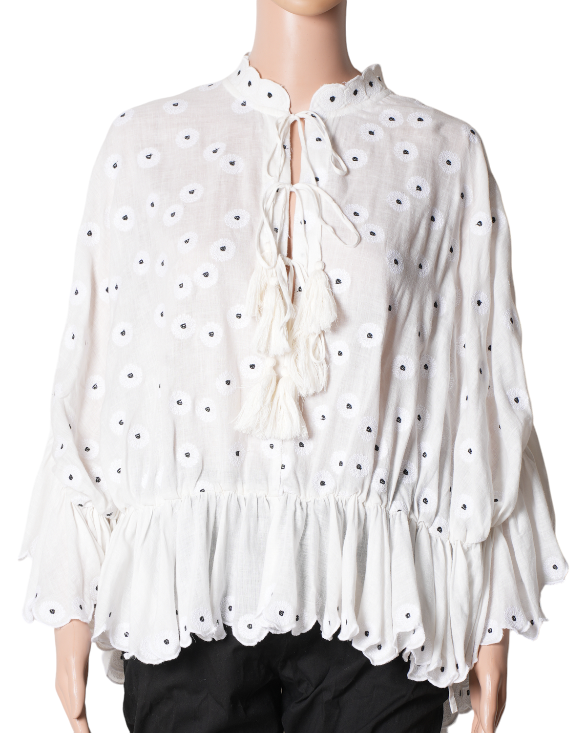 Acler White Ruffled Top