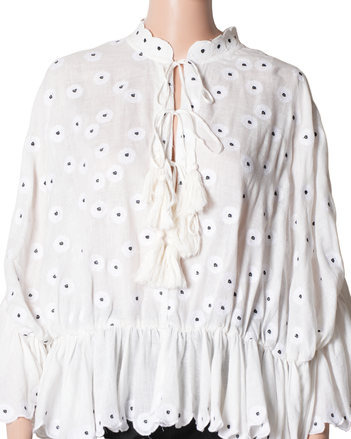 Acler White Ruffled Top