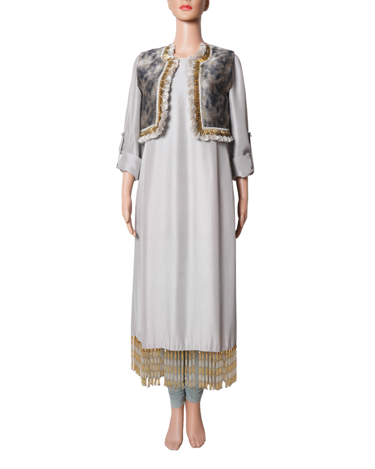 Payal Singhal Navy Blue Jacket Dress Set