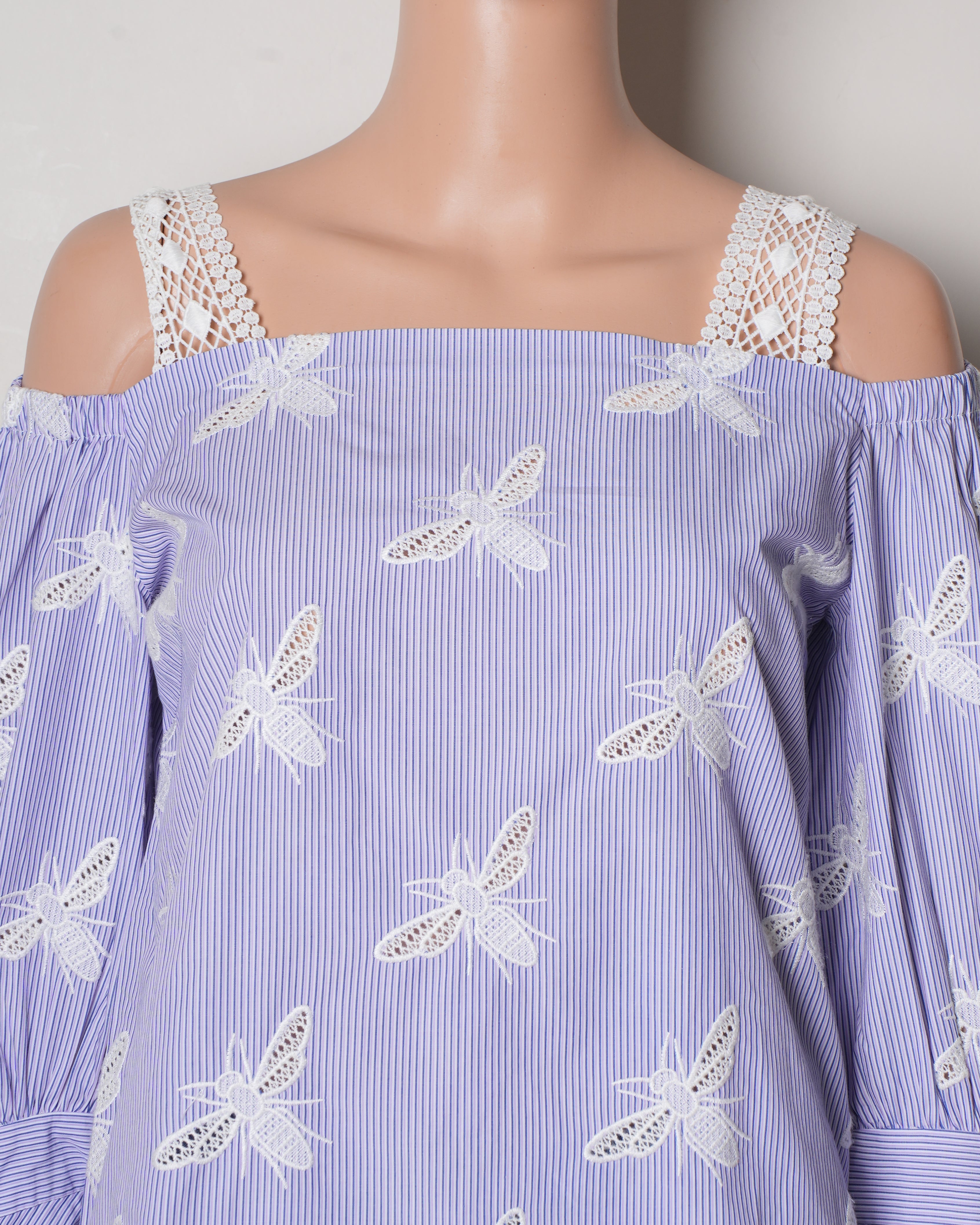 Sandro Purple / Blue Embroidered Top