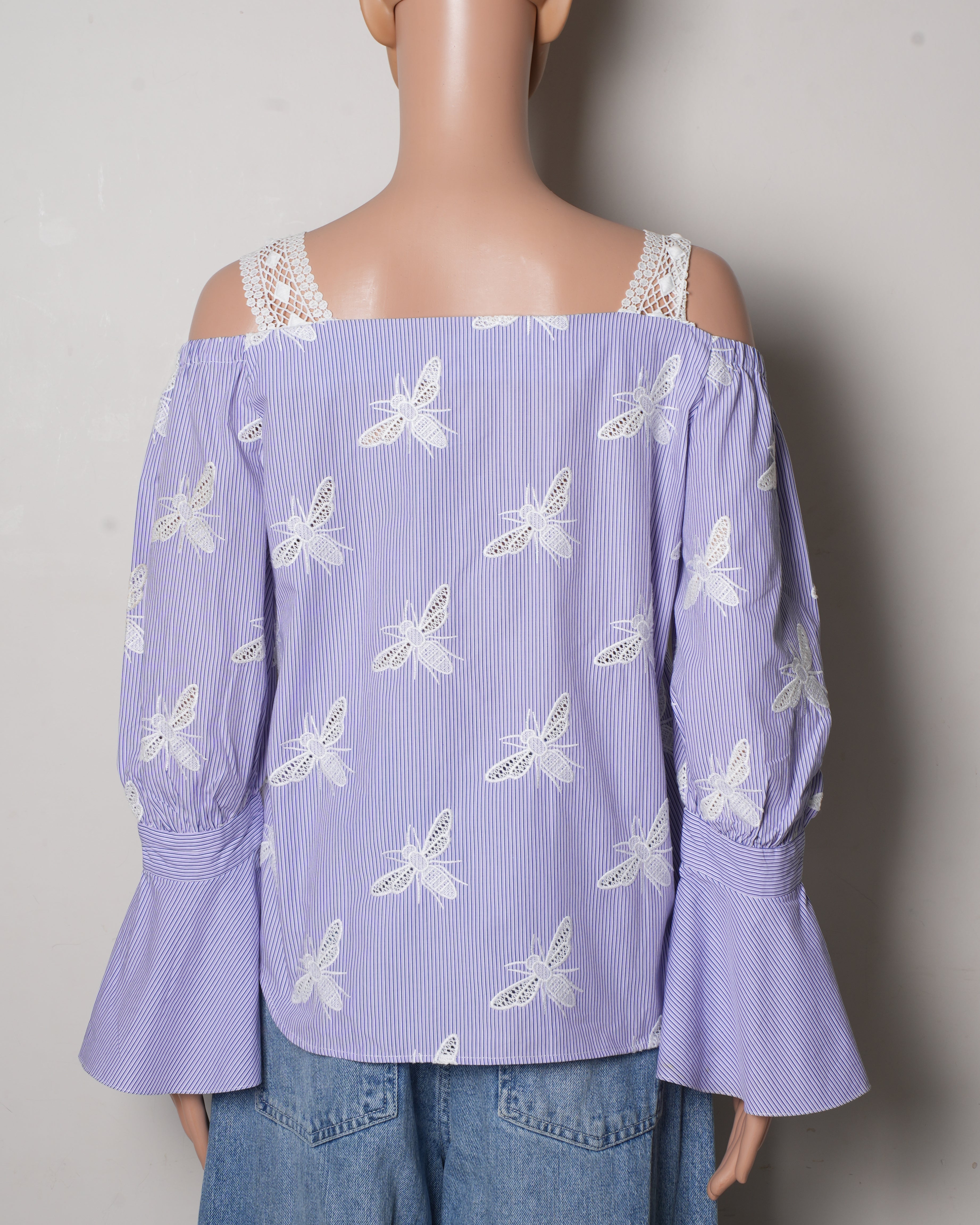 Sandro Purple / Blue Embroidered Top