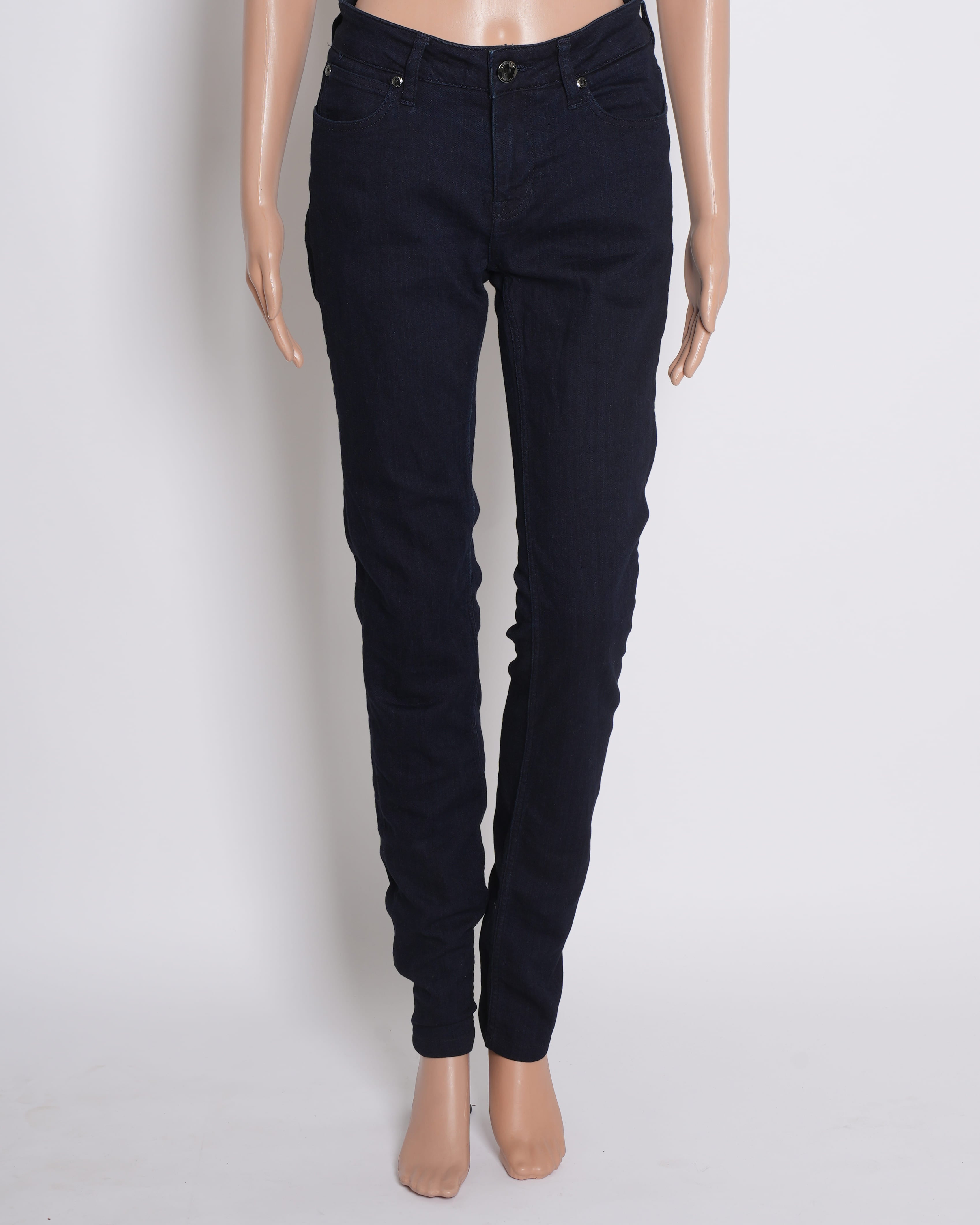 Burberry Women's Slim Fit Pants in Navy Blue