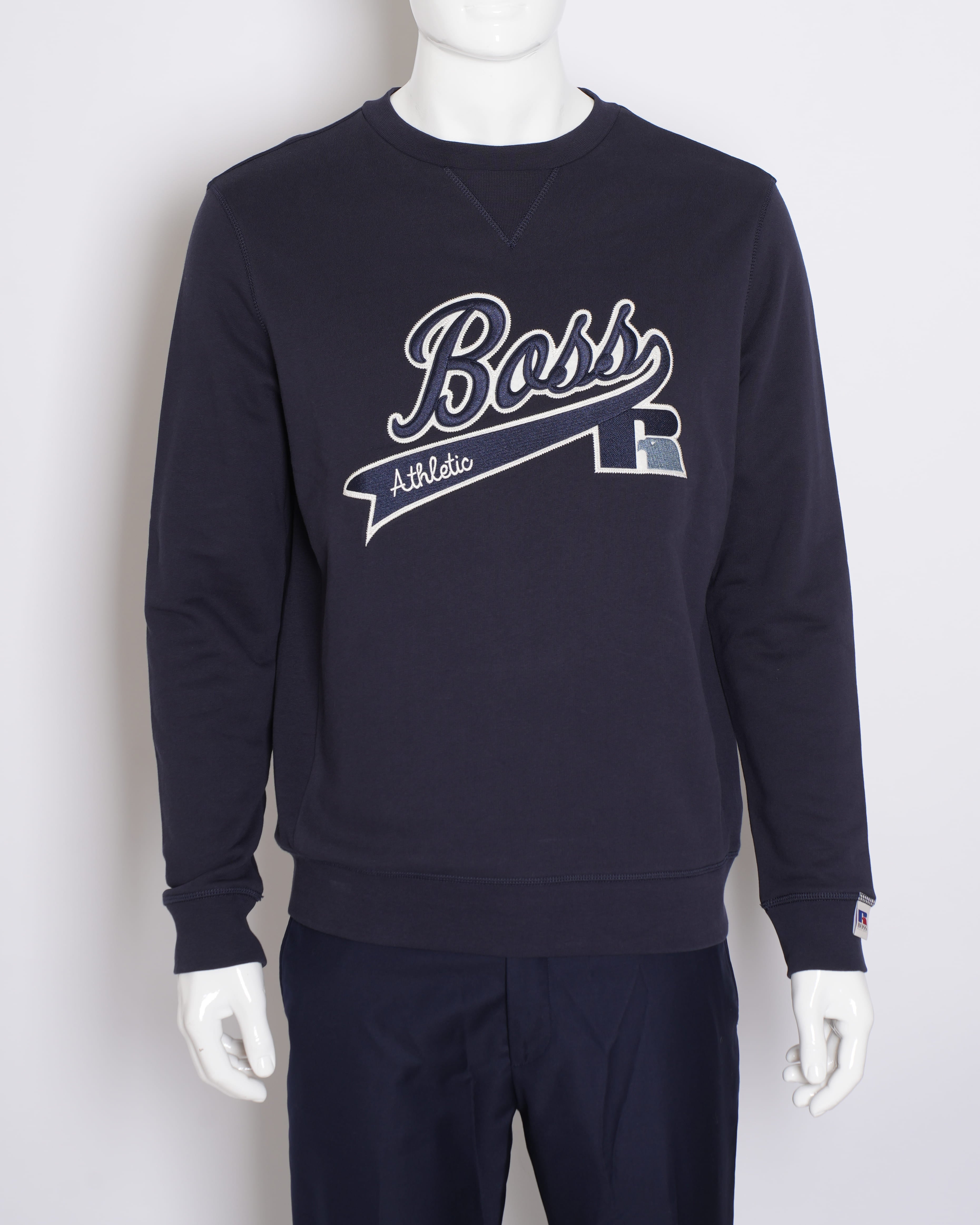 New Men's Boss By Hugo Boss Sweatshirt In Navy Blue