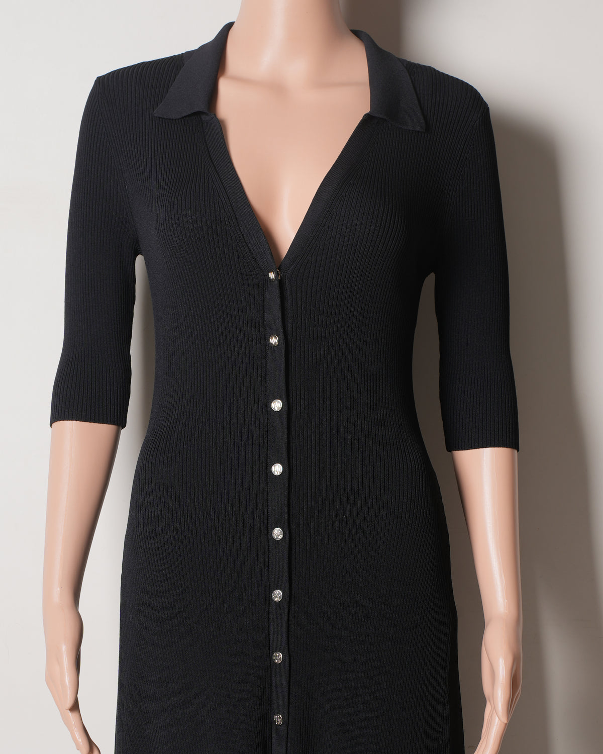 New Maje Black Ribbed Dress