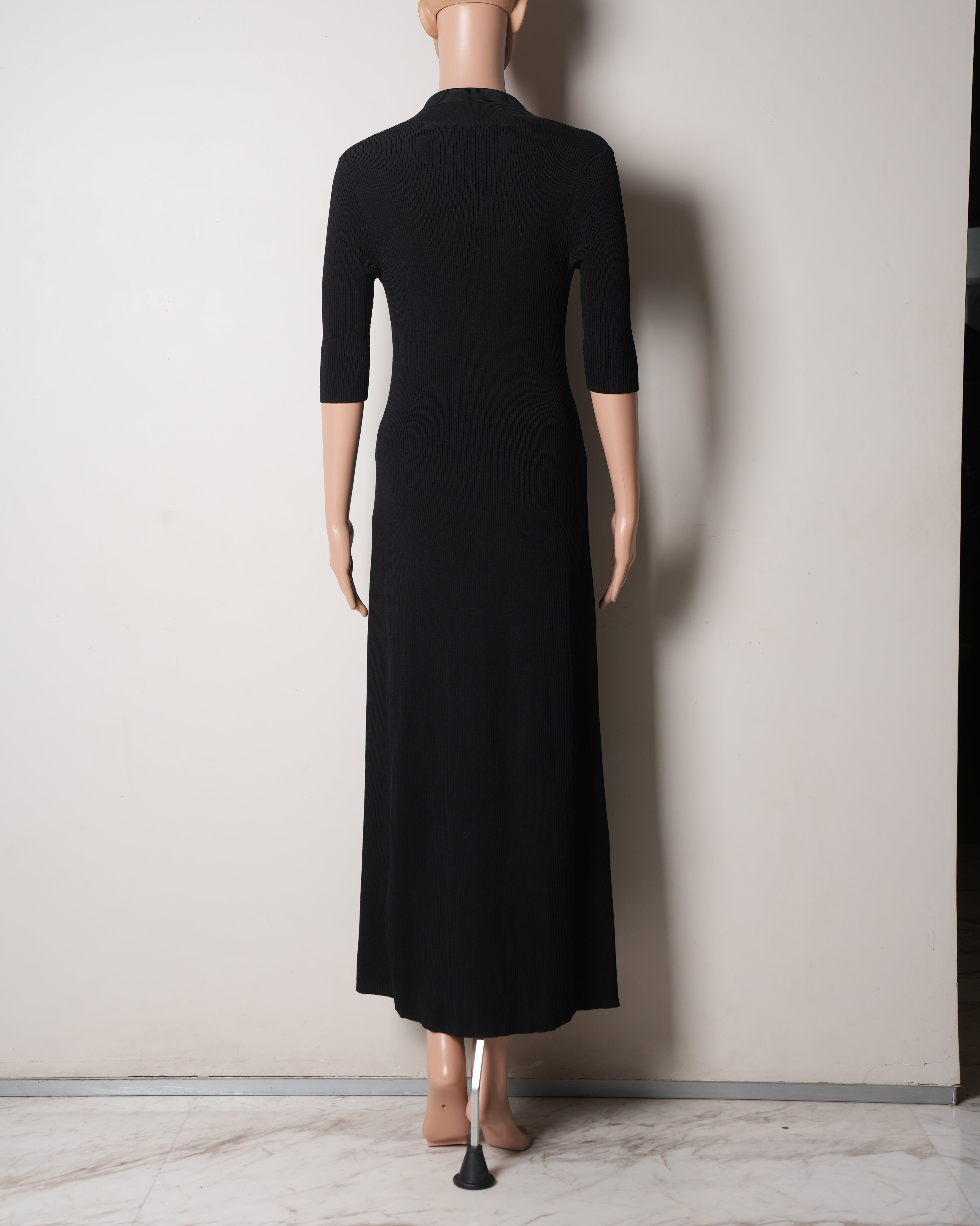 New Maje Black Ribbed Dress