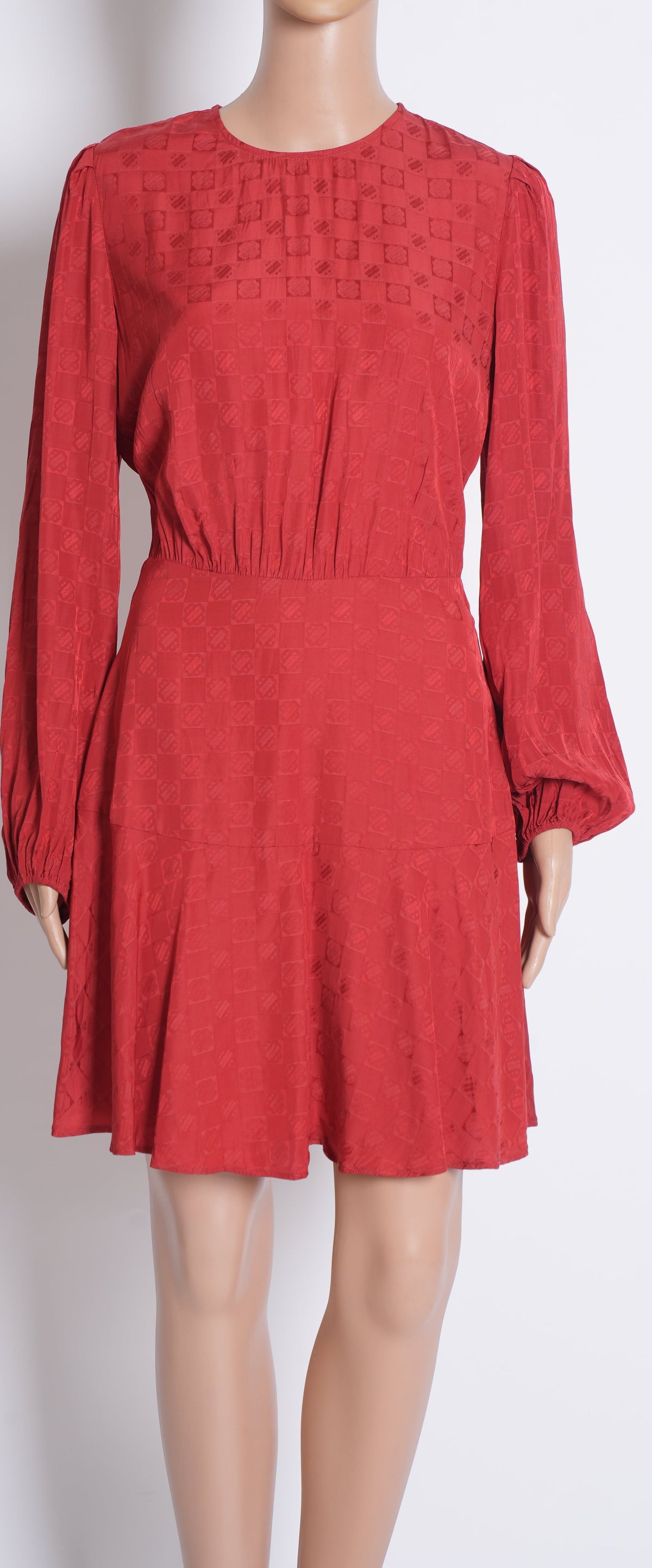 Maje Dress In Red With Full Sleeves