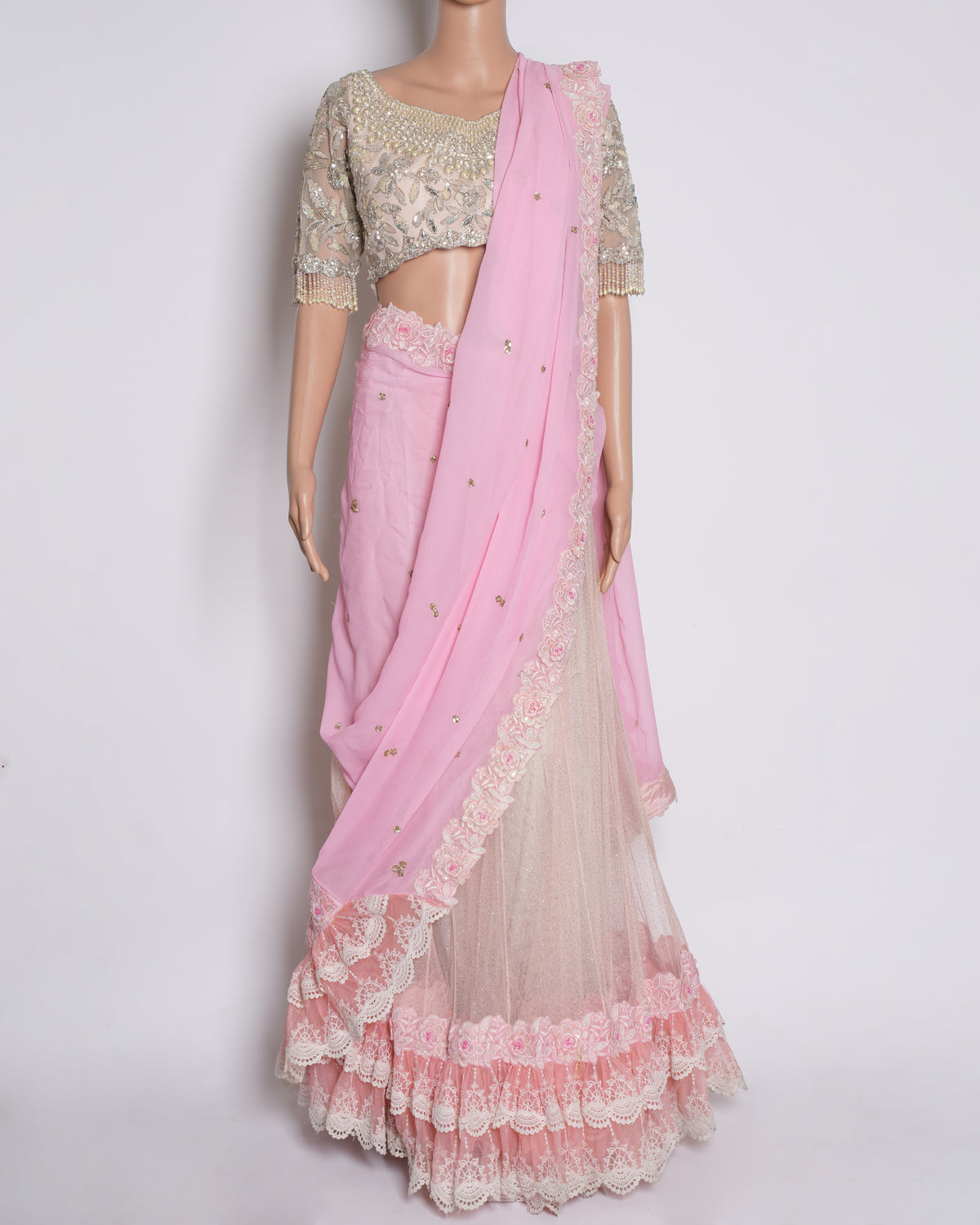 Dolly Jain Pink Saree