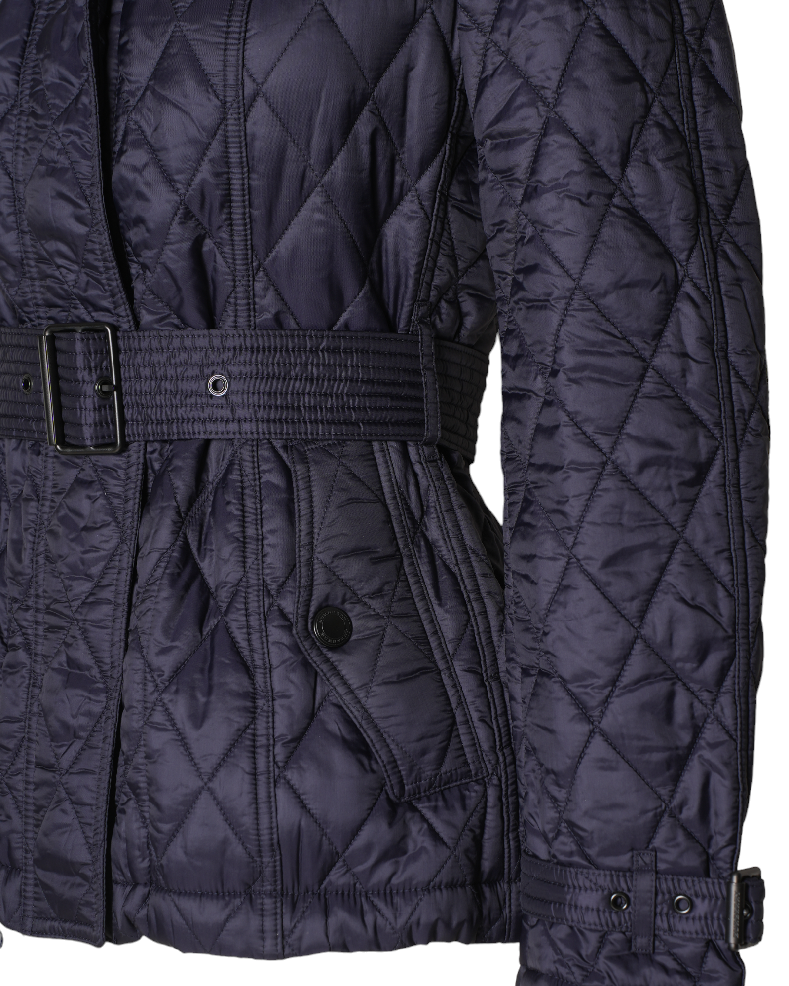 New Burberry Black Quilted Trench