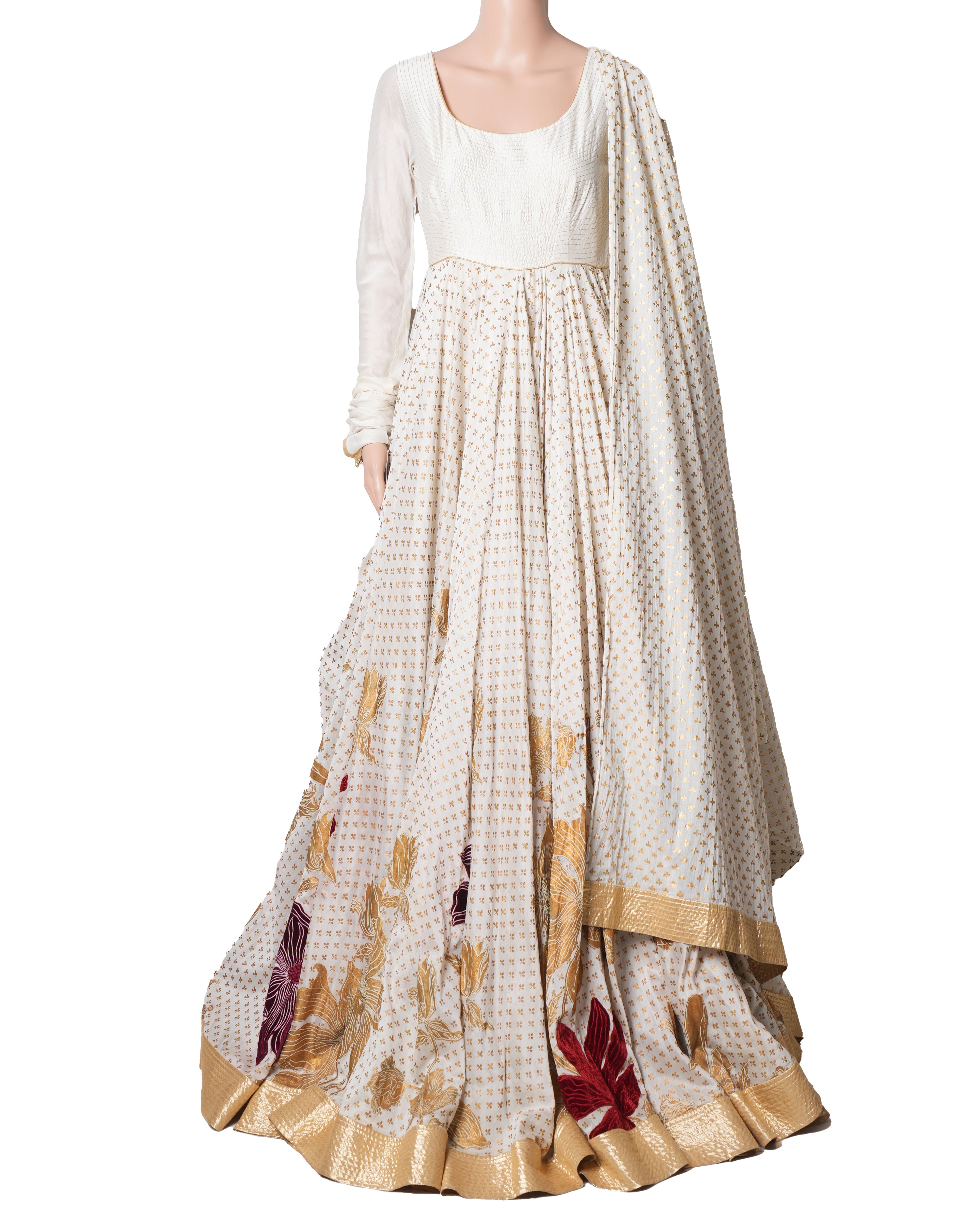 Rohit Bal White Anarkali Set