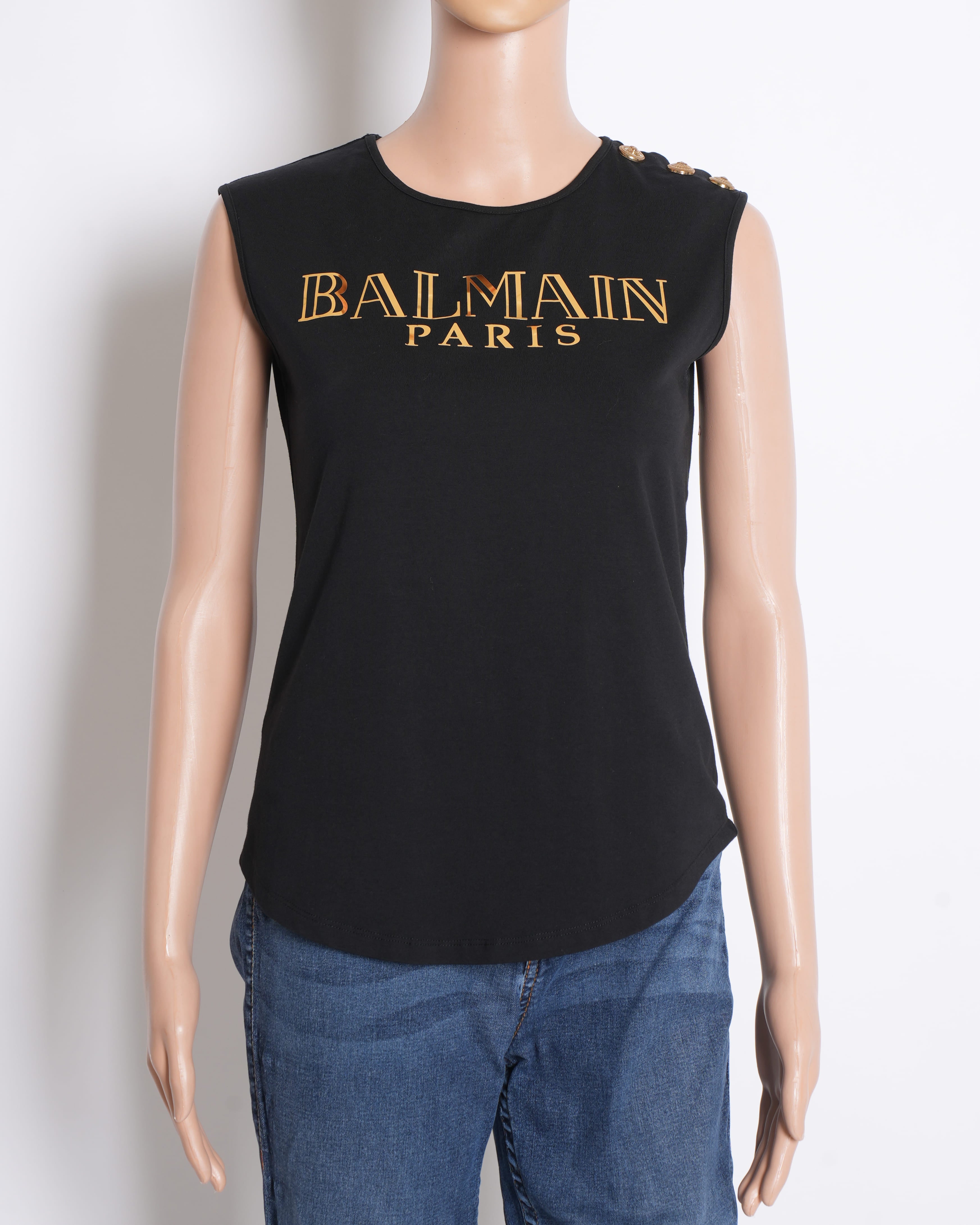 Balmain Paris Women's Tank Top Relaxed Fit In Cotton
