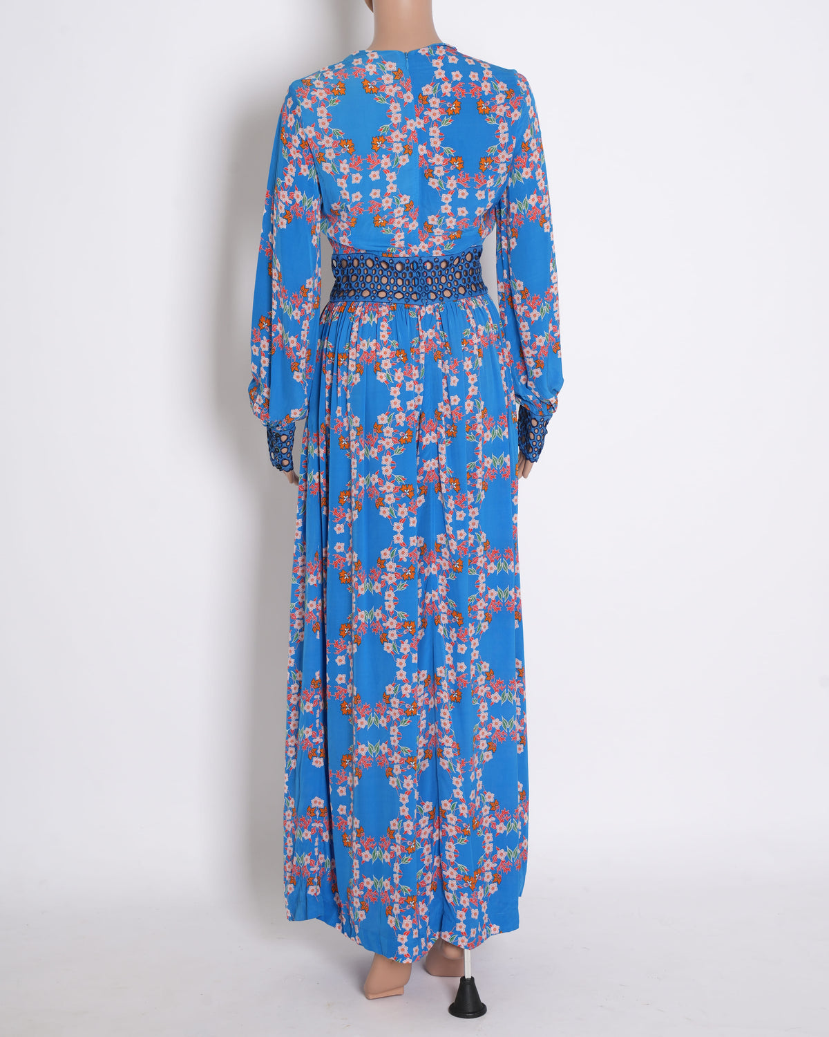 Sandro Floral Printed Full Sleeve Dress In Blue