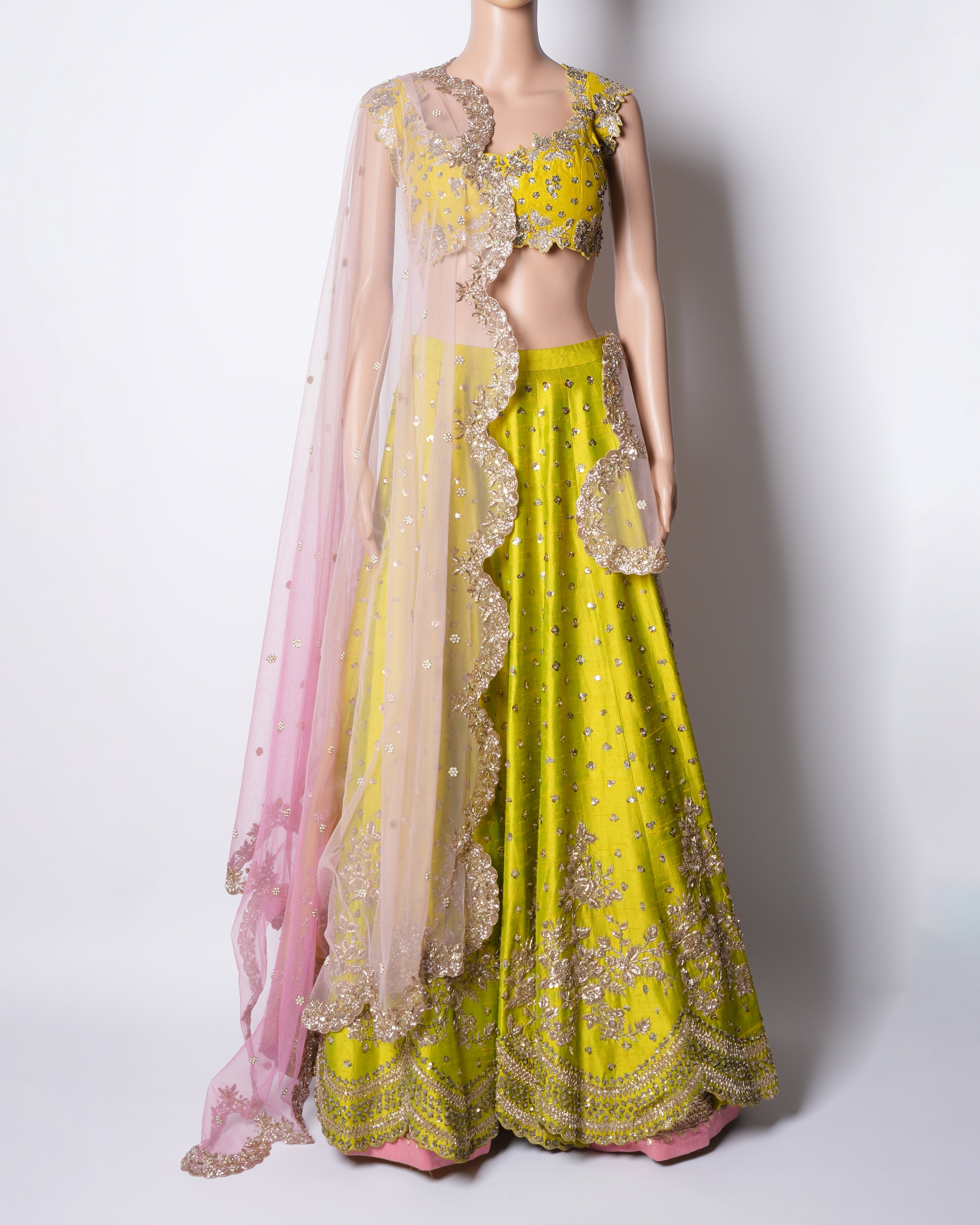 Anushree Reddy Embroidered Green Lehenga Set