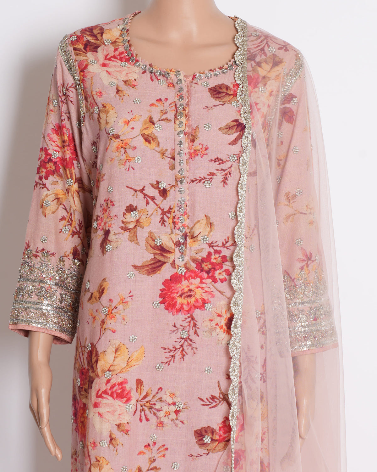 Anushree Reddy Floral Printed Suit Set in Pink