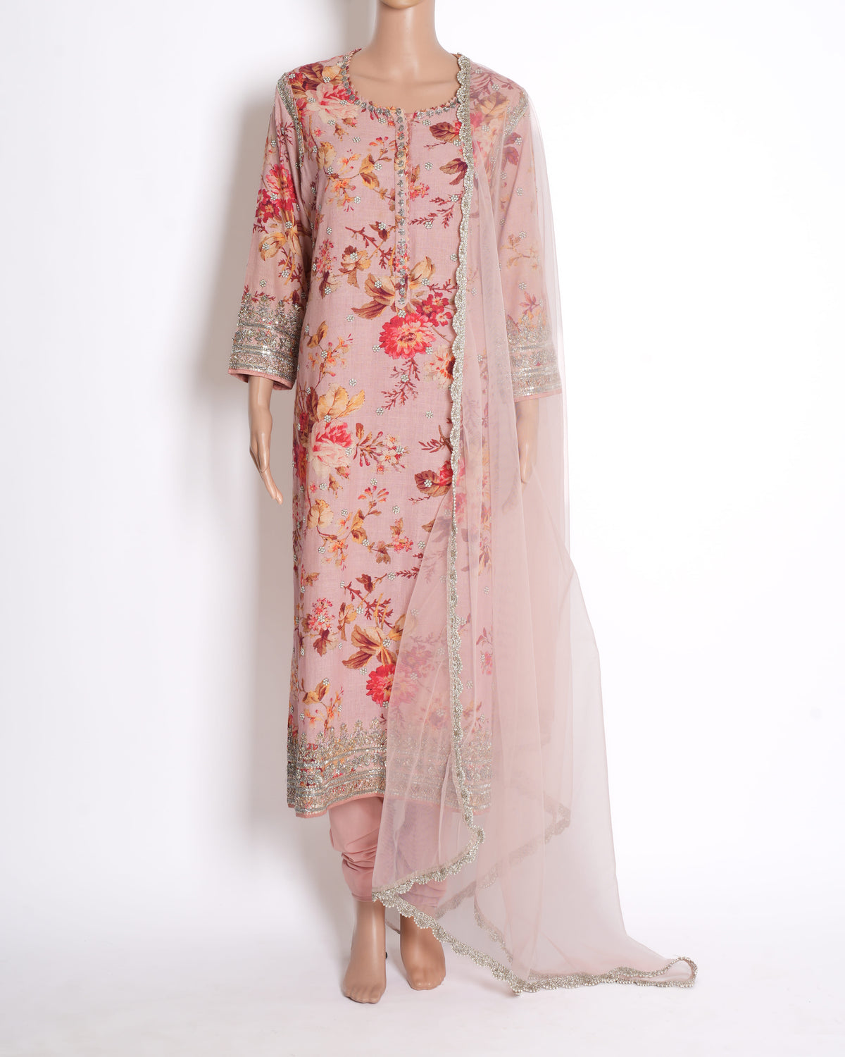 Anushree Reddy Floral Printed Suit Set in Pink